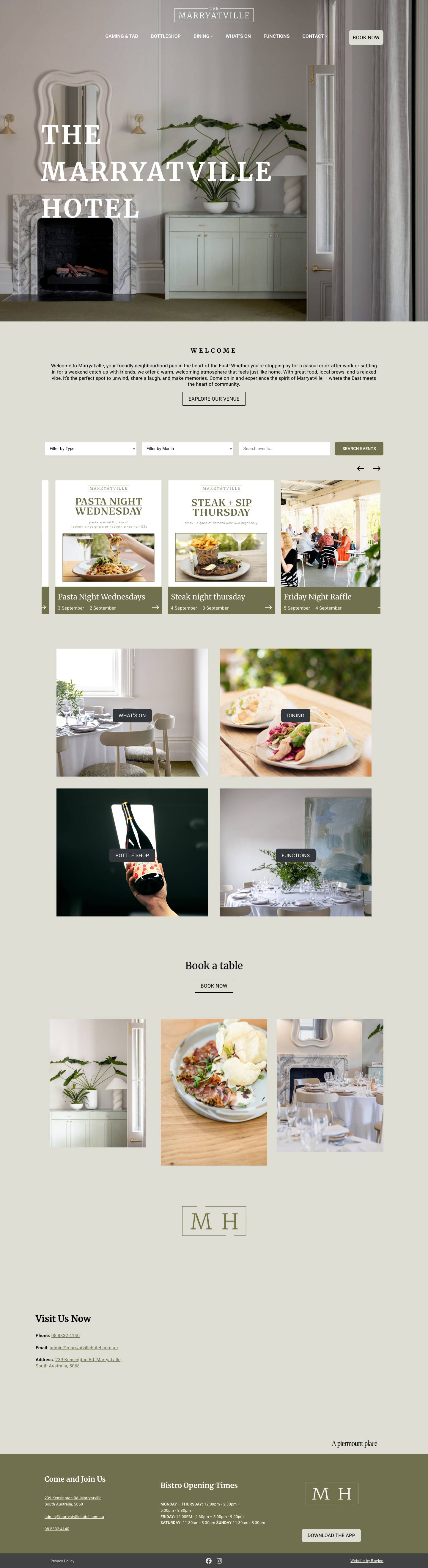 The Marryatville Hotel - Family-Friendly Corner Pub & Bistro - Full Screenshot