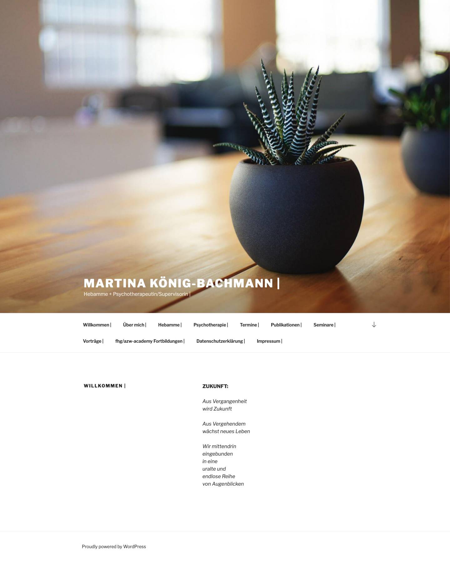 MARTINA KÖNIG-BACHMANN | – Hebamme + Psychotherapeutin/Supervisorin | - Full Screenshot