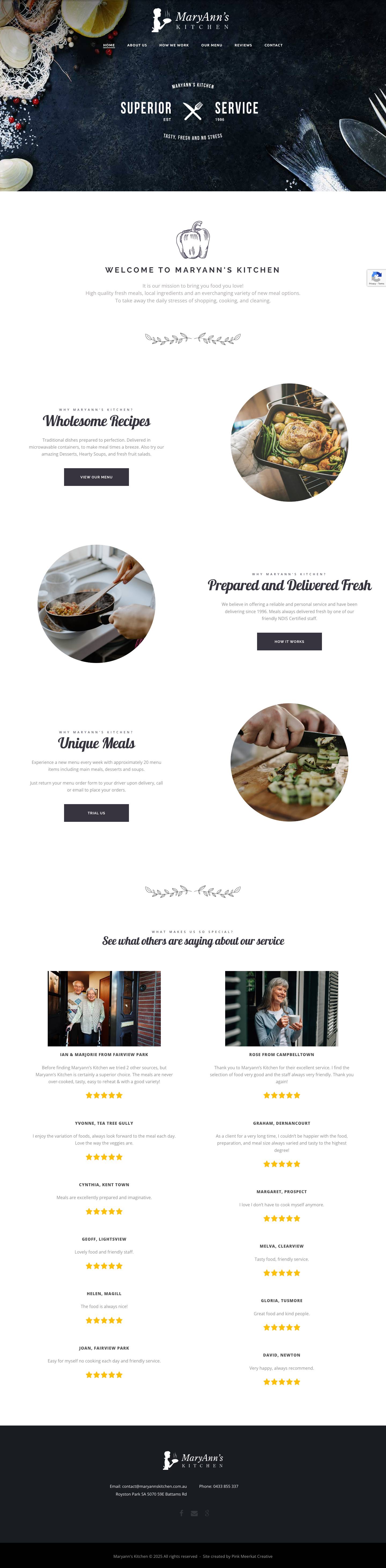 Delicious Home Delivered Meals | Maryann's Kitchen - Full Screenshot