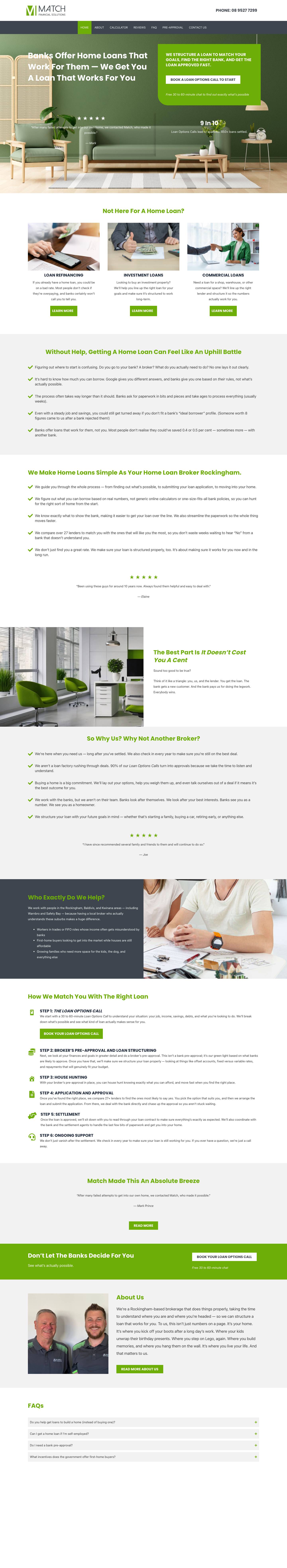 Home Loan Broker Rockingham | Match Financial Solutions - Full Screenshot