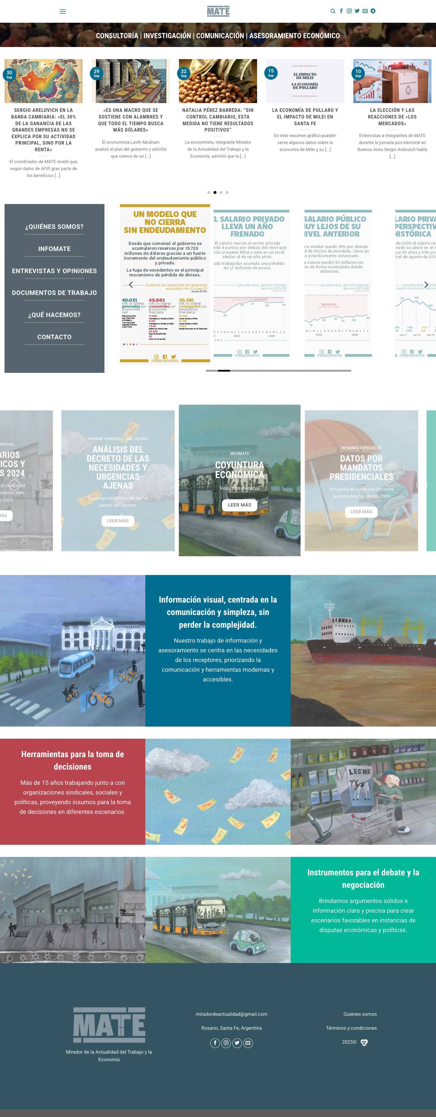 Home - MATE - Mirador de la Actualidad del Trabajo y la Economía - Full Screenshot