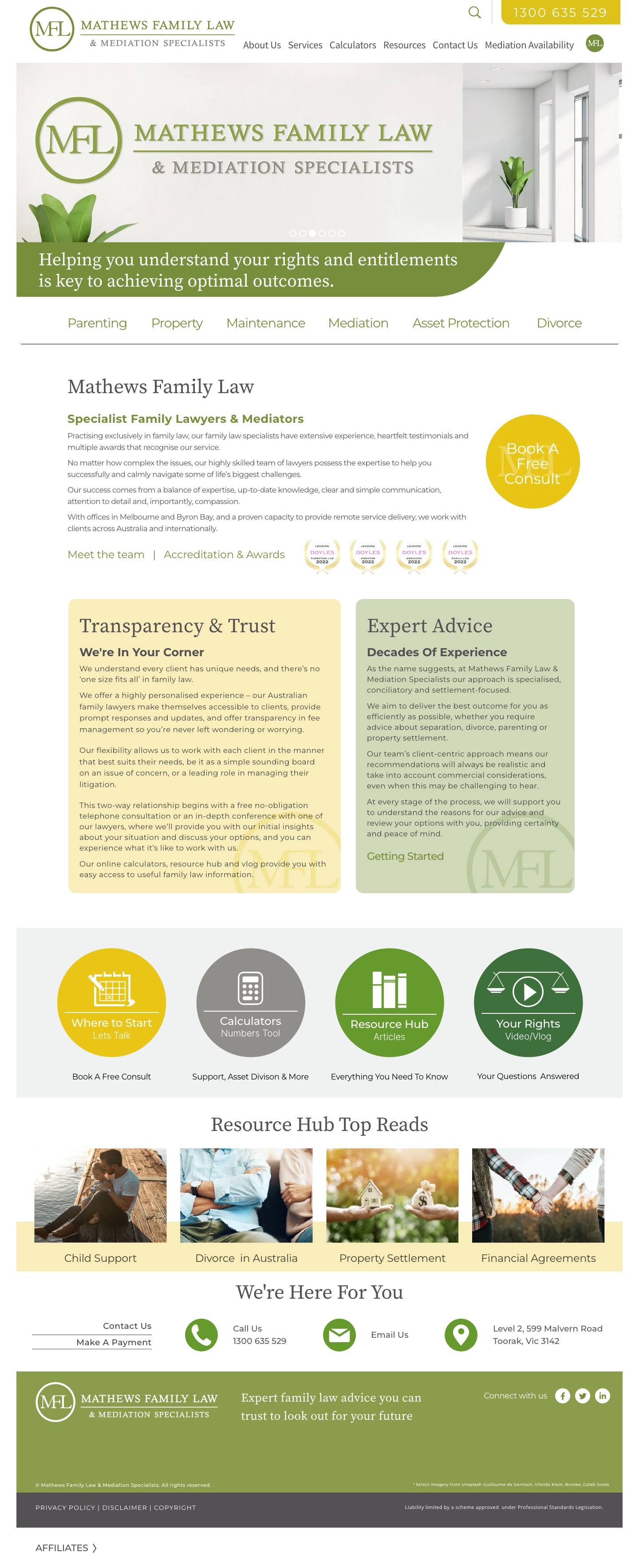 Australian Family Lawyers | Family Law Solicitors | Family Law Firm - Full Screenshot