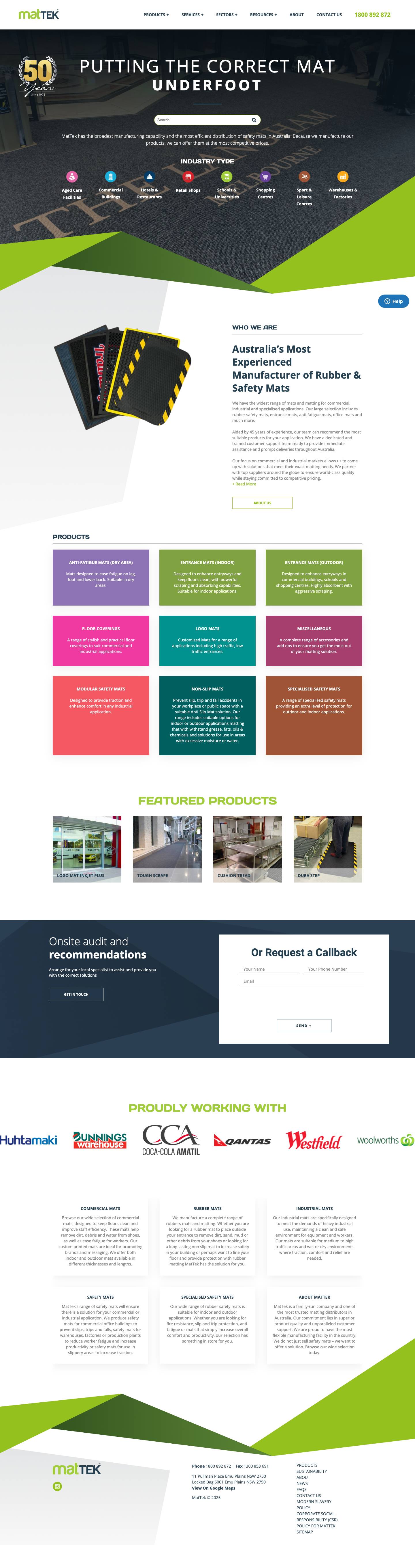 Safety Mats | Buy Safety Matting | MatTek - Full Screenshot