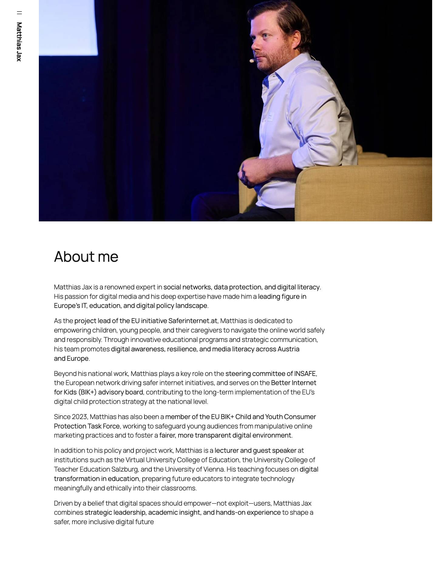 About me - Matthias Jax - Full Screenshot