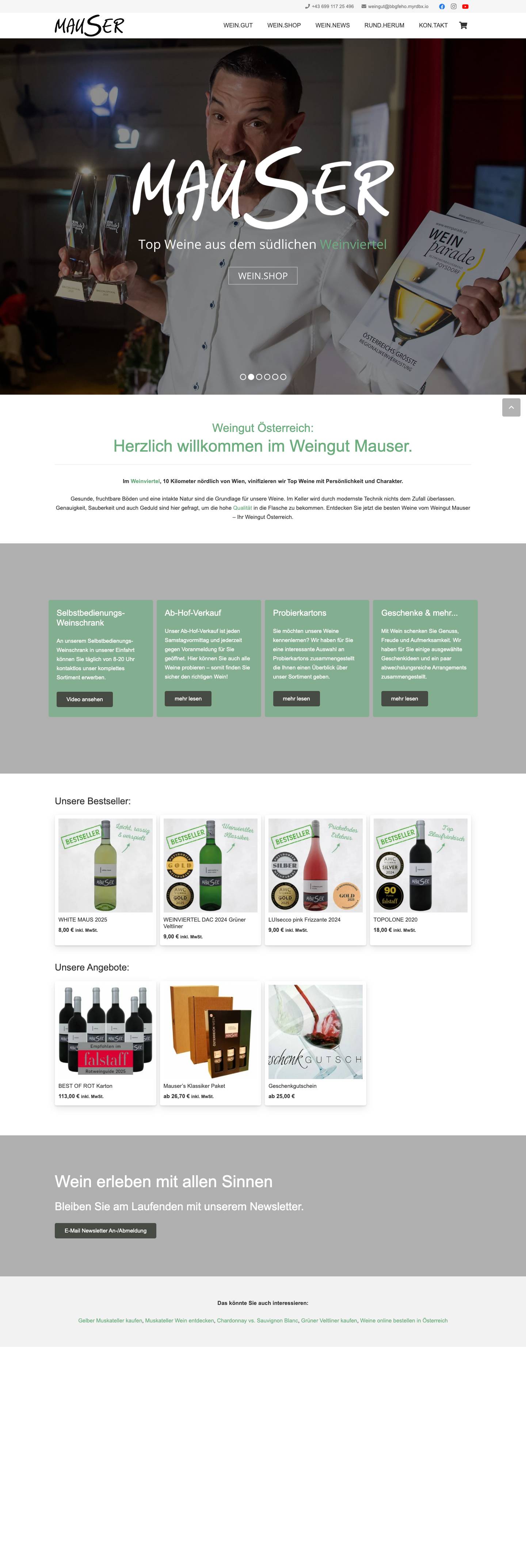 Weingut Österreich ▷ Weingut Mauser in Obersdorf (NÖ) - Full Screenshot