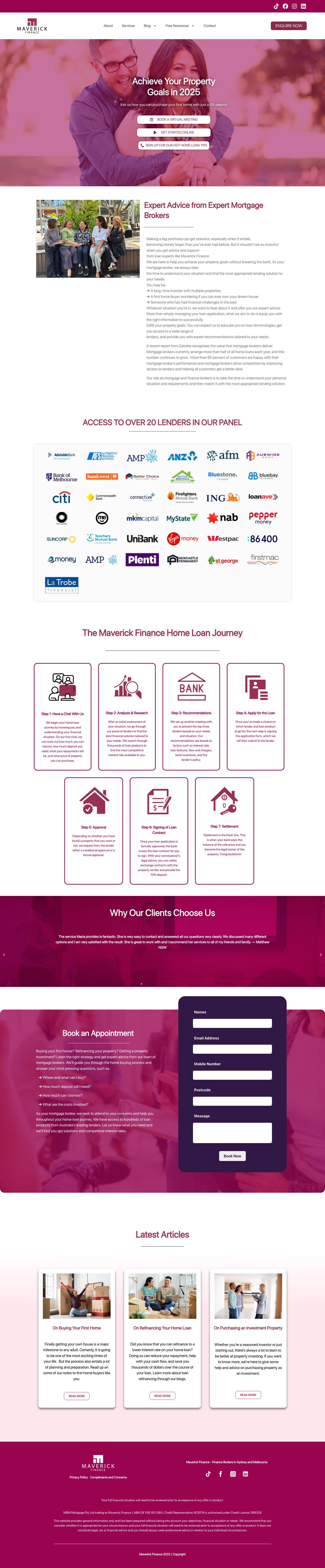 Maverick Finance - Finance brokers in Sydney and Melbourne - Full Screenshot