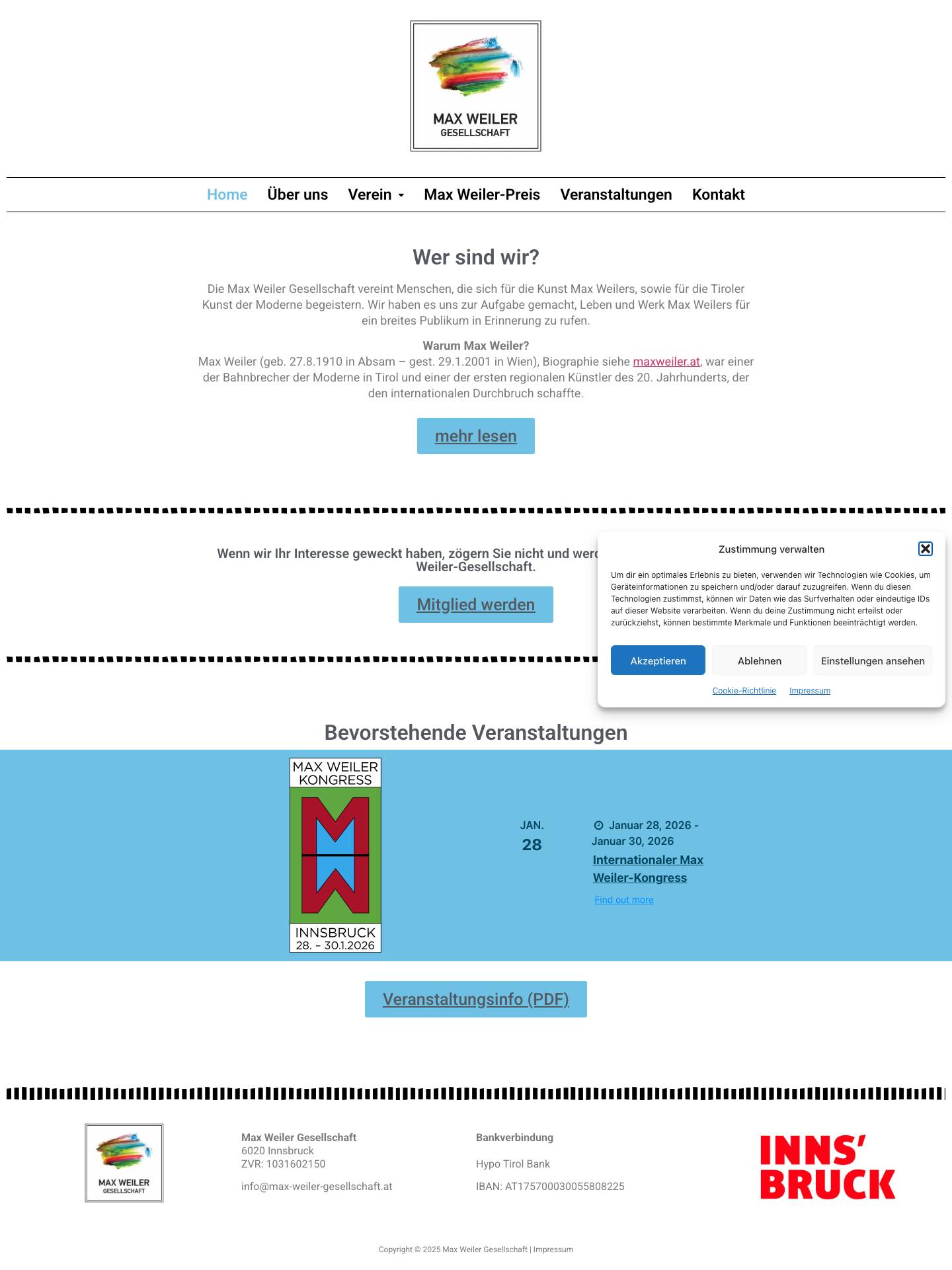 Max Weiler Gesellschaft – Herzlich willkommen bei der Max Weiler Gesellschaft! - Full Screenshot