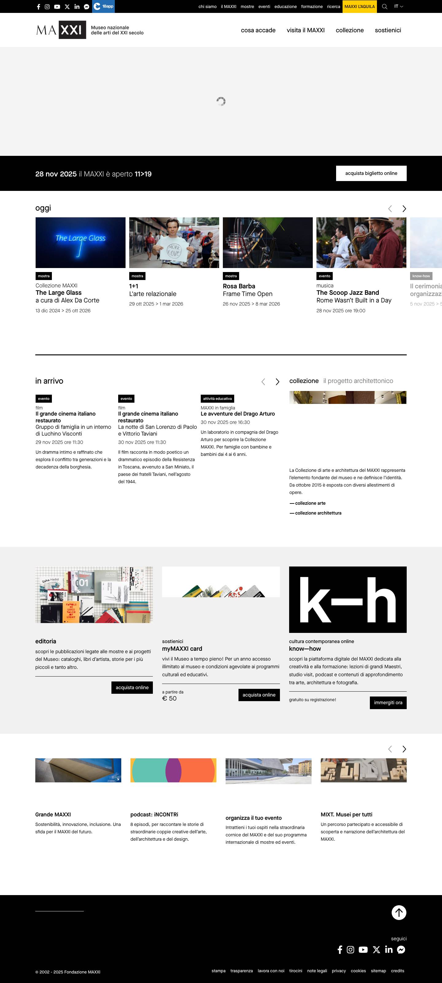 MAXXI | Museo nazionale delle arti del XXI secolo - Full Screenshot