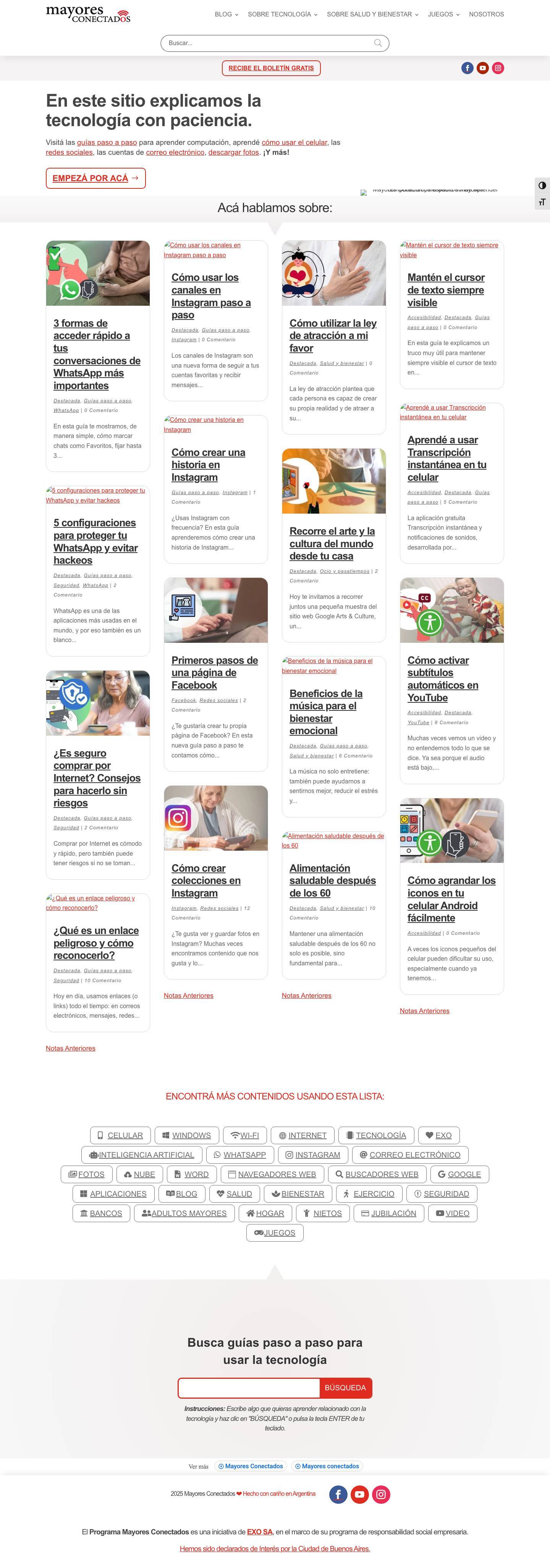 Programa para favorecer la inclusión digital - Mayores Conectados - Full Screenshot