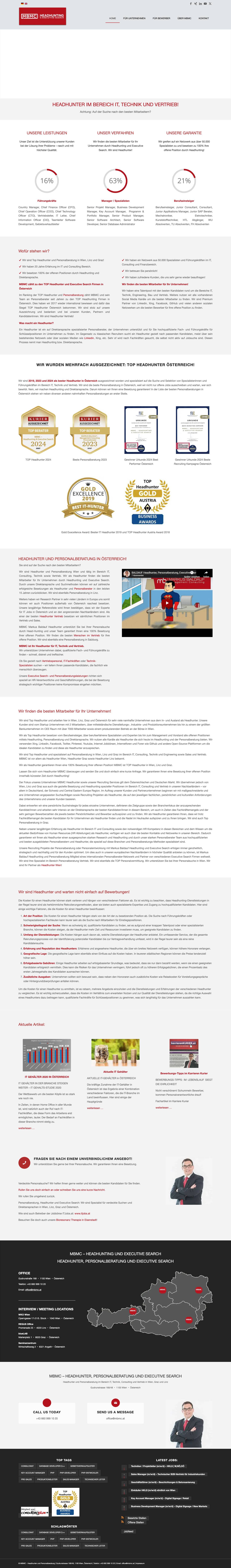 HEADHUNTER Österreich - IT, TECHNIK und VERTRIEBNach oben scrollen - Full Screenshot