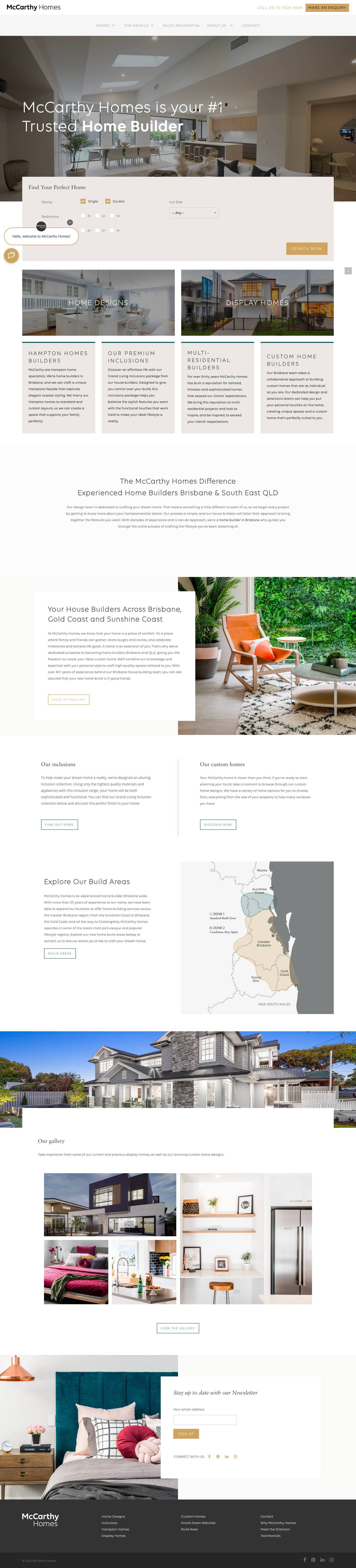 Home Builders Brisbane & QLD - McCarthy Homes - Full Screenshot