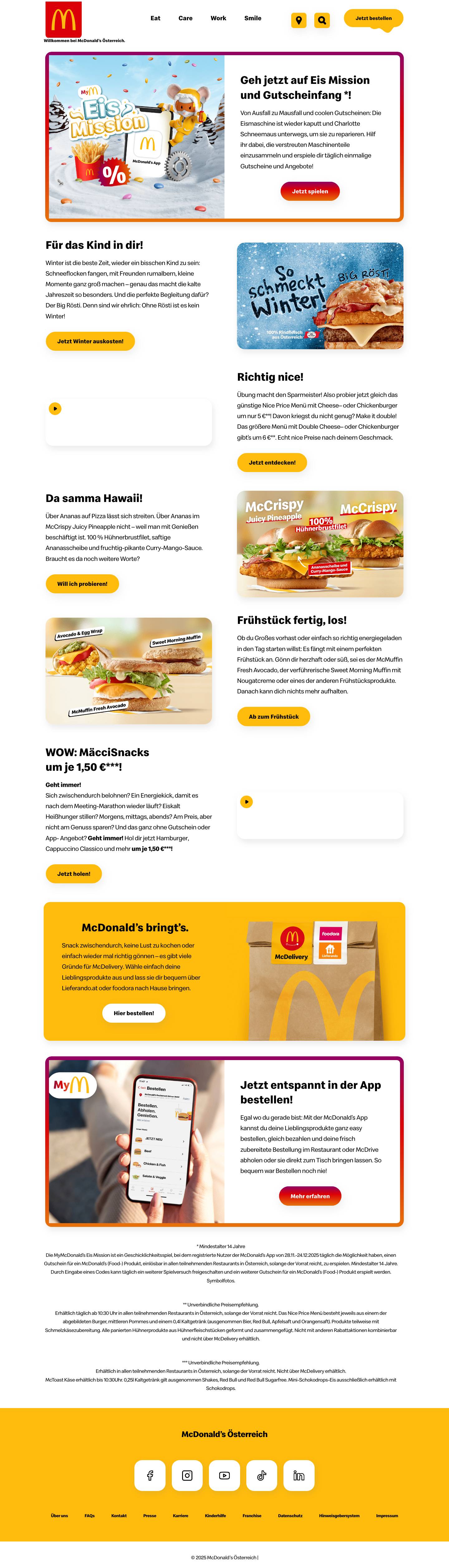 Startseite - McDonald’s - Full Screenshot