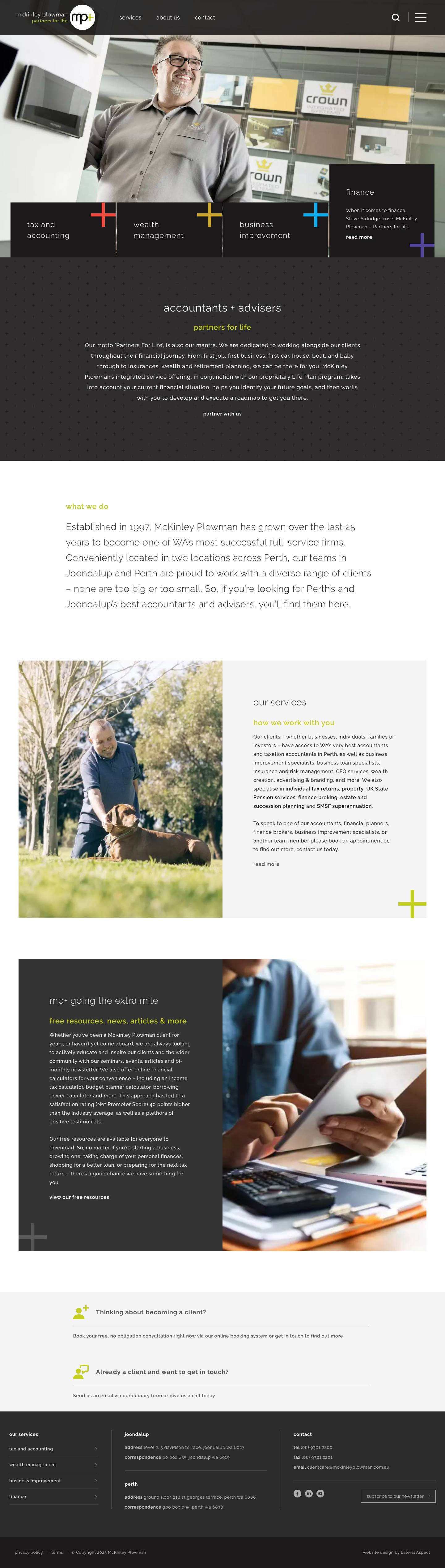 Accountants Perth | Joondalup & Perth | McKinley Plowman - Full Screenshot