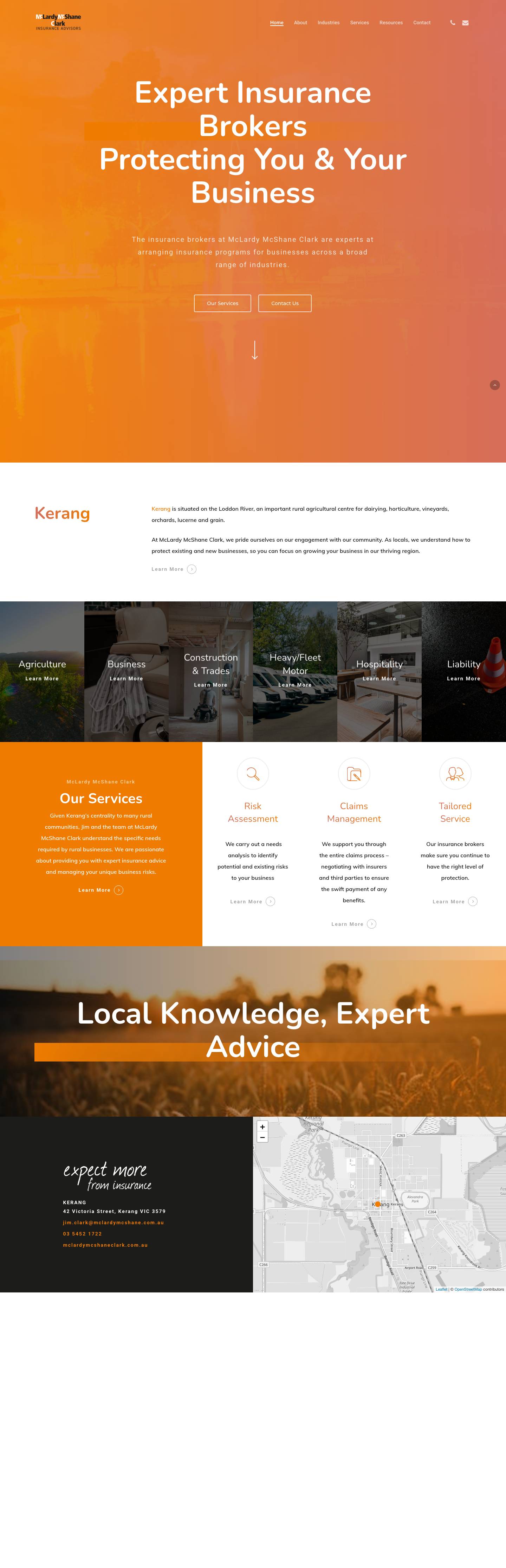 McLardy McShane Clark | Kerang, Victoria Insurance Brokers - Full Screenshot