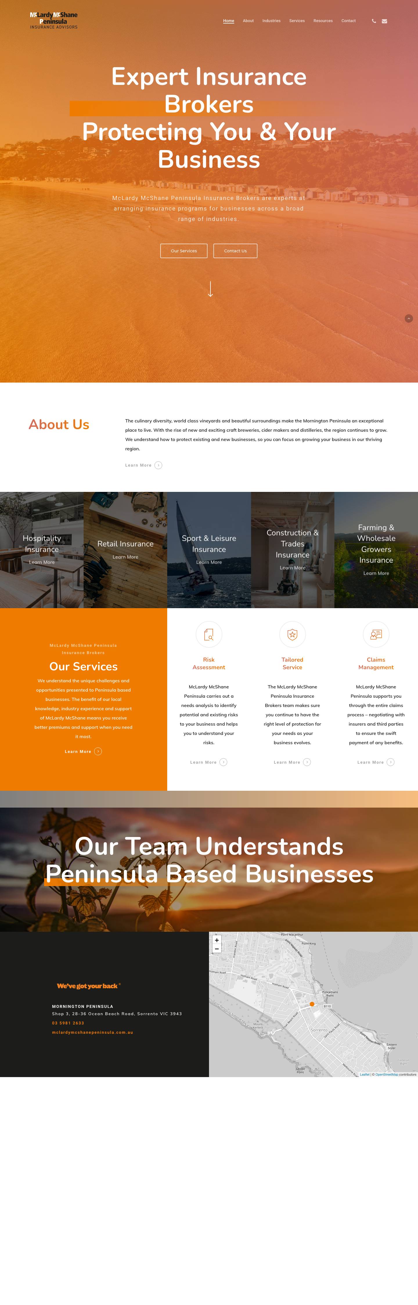 McLardy McShane Peninsula Insurance Brokers | Mornington Peninsula - Full Screenshot