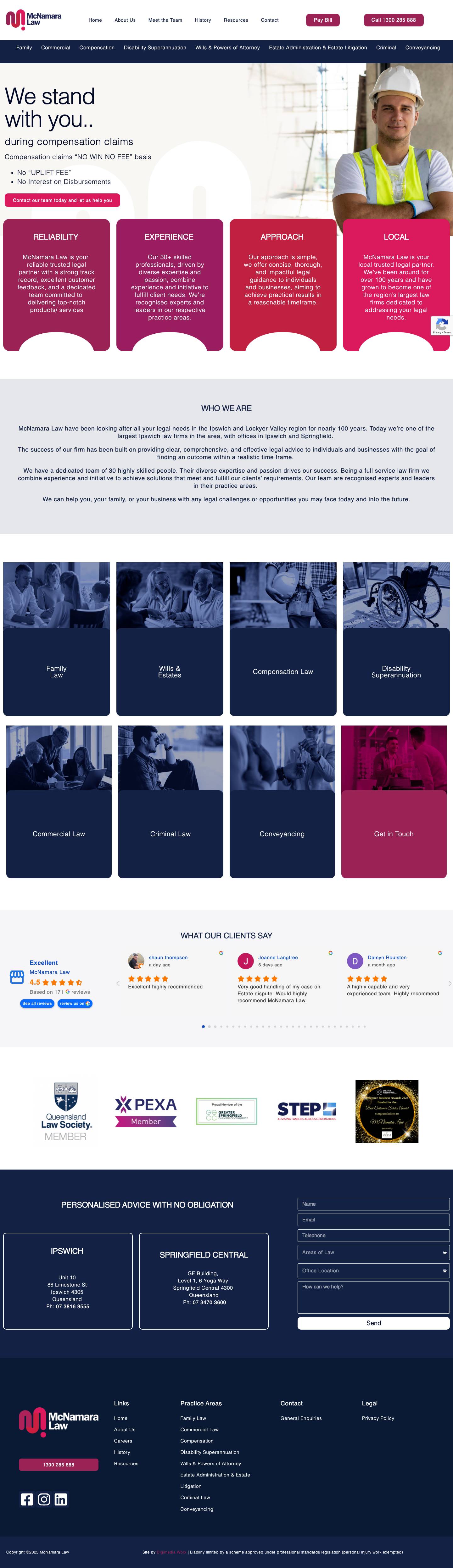 McNamara Law | We Stand With You | Delivering Real Legal Help - Full Screenshot