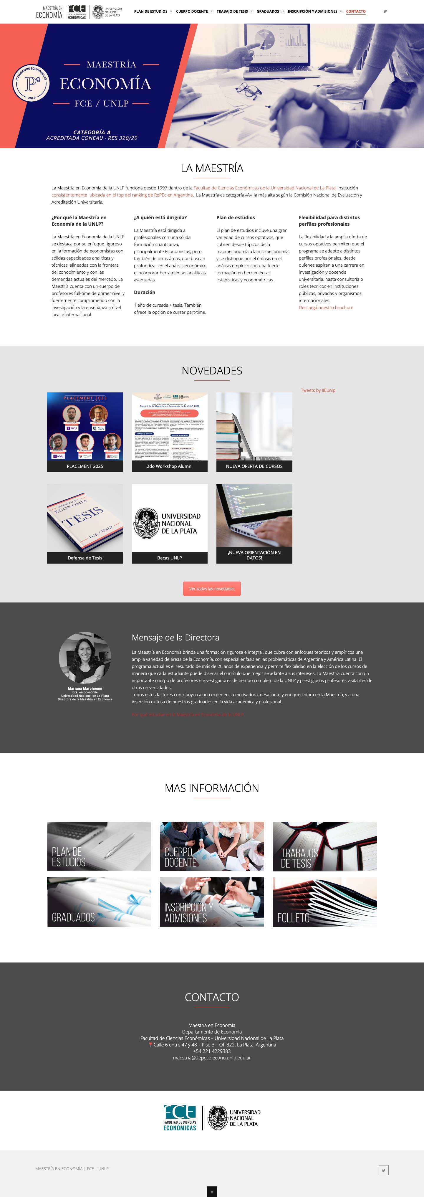 Maestría en Economía | FCE | UNLP - Full Screenshot