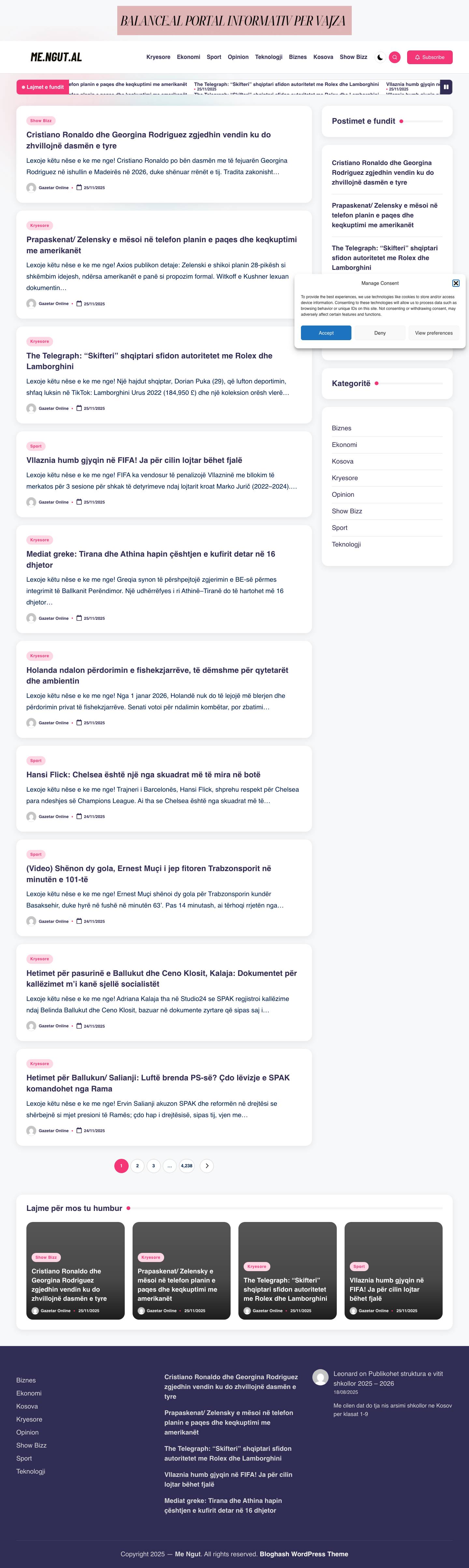 Me Ngut - Këtu lexohen lajmet me ngut - Full Screenshot