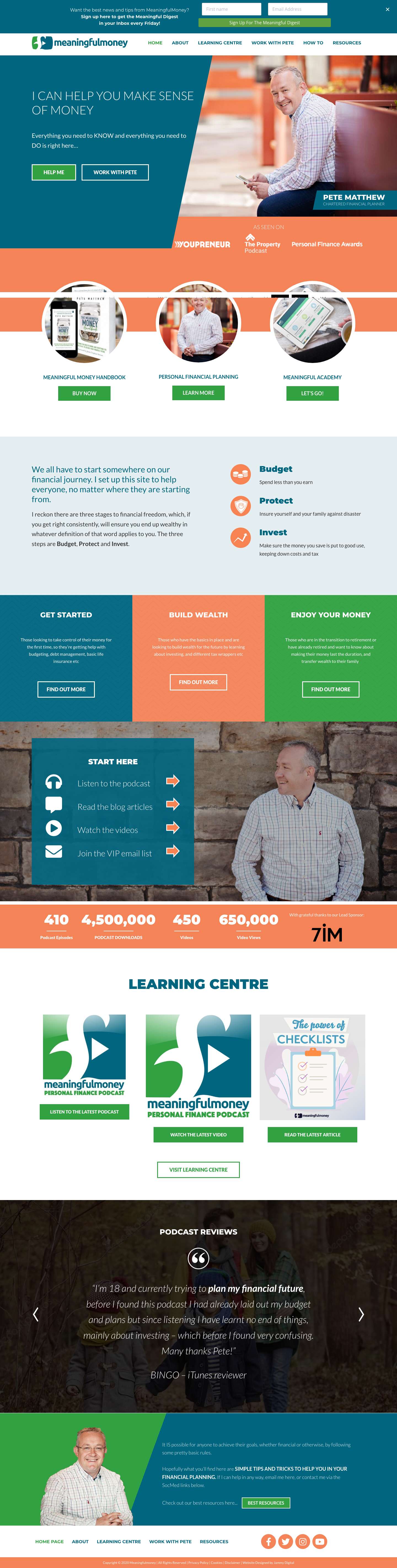 Meaningful Money – Making sense of Money with Pete Matthew | Financial FAQ - Full Screenshot