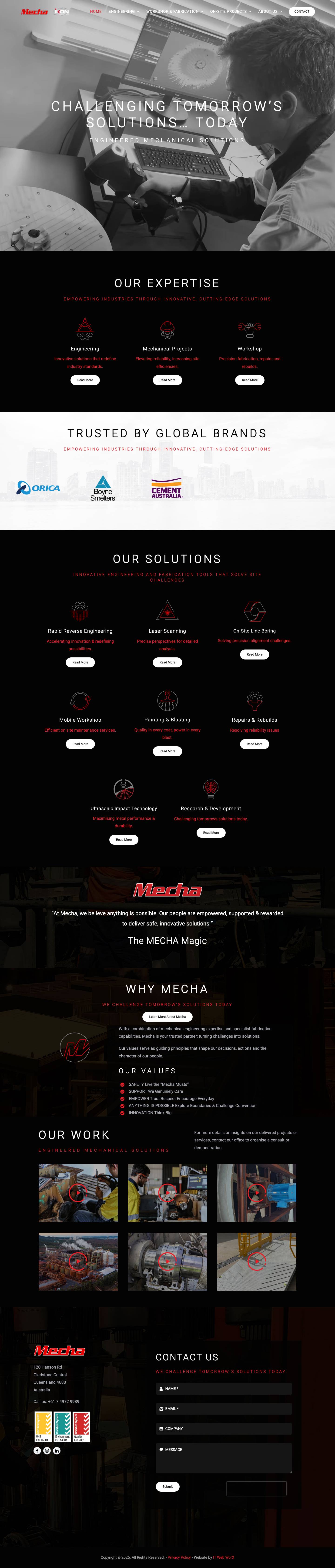 Mecha | WE CHALLENGE TOMORROW'S SOLUTIONS TODAY - Full Screenshot