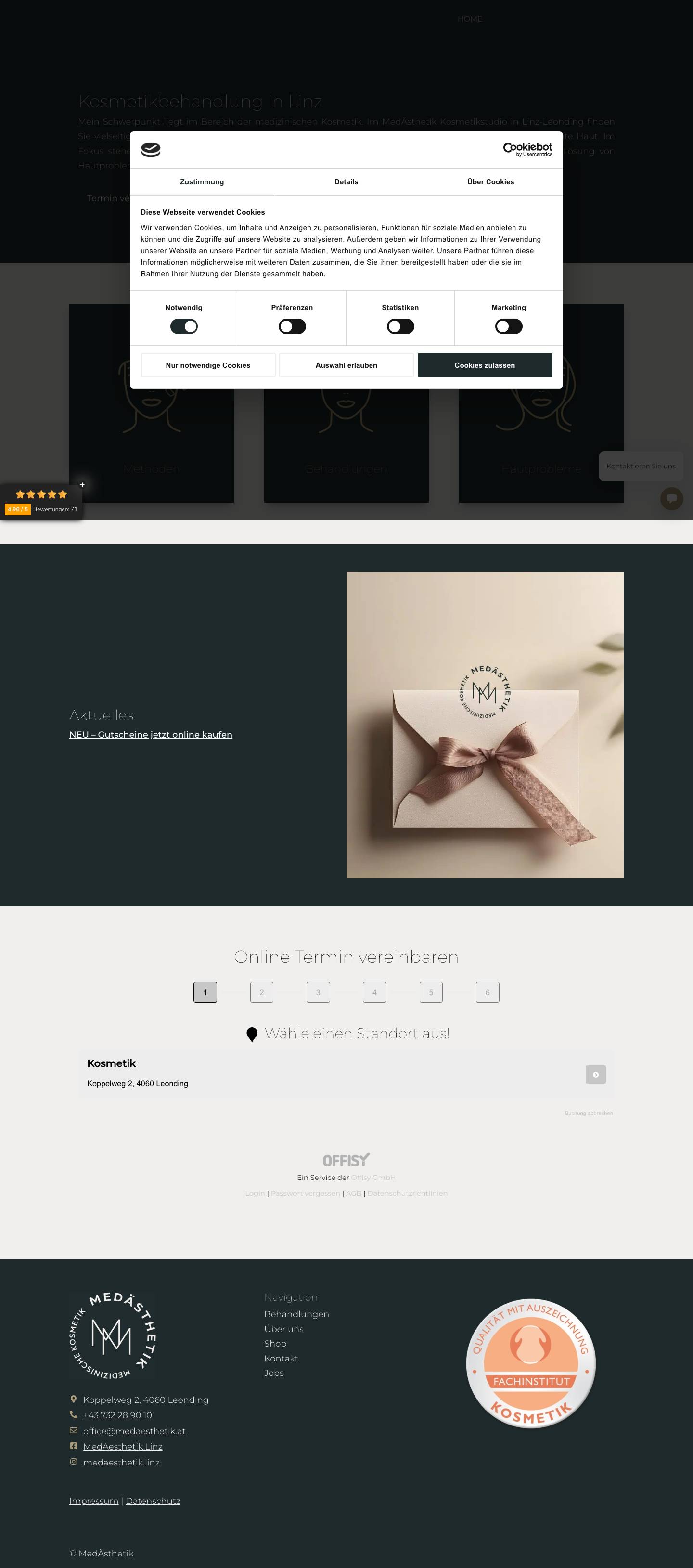 Kosmetikstudio Linz/Leonding - MedÄsthetik - Full Screenshot