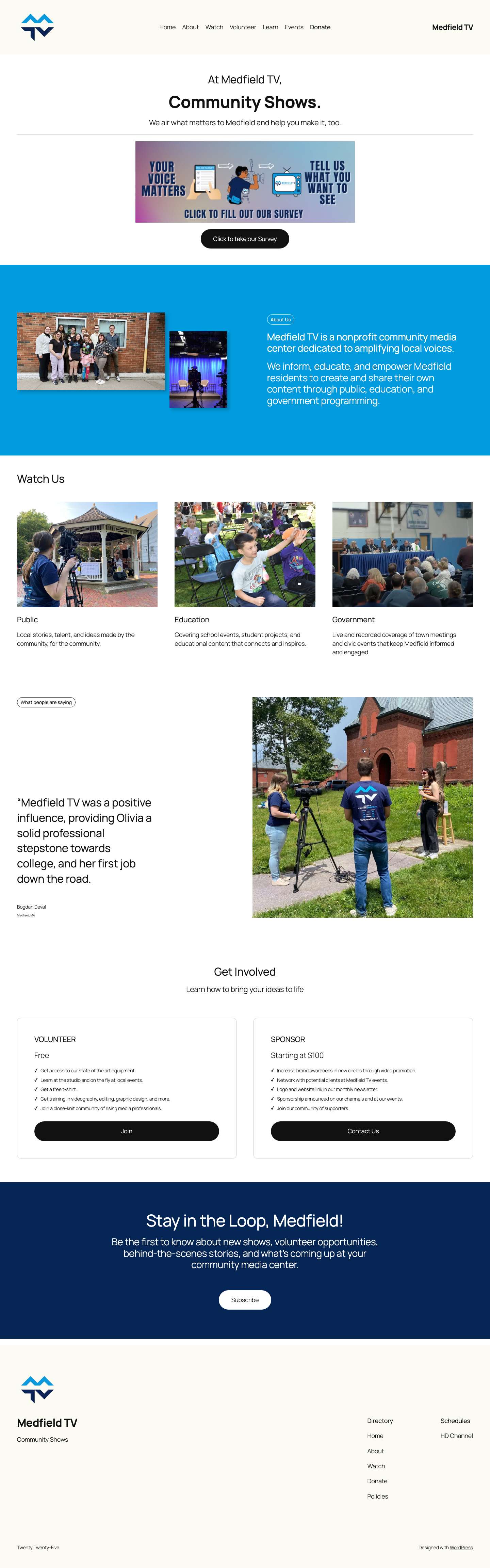 Medfield TV – Community Shows - Full Screenshot