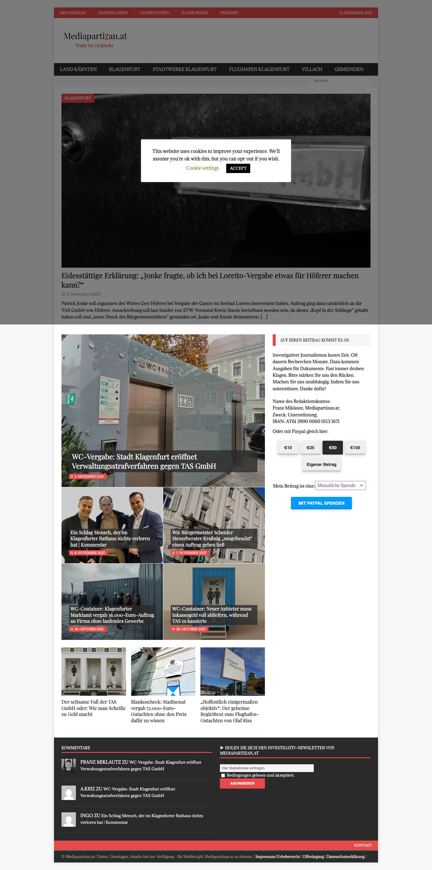 Homepage - Mediapartizan.at - Full Screenshot