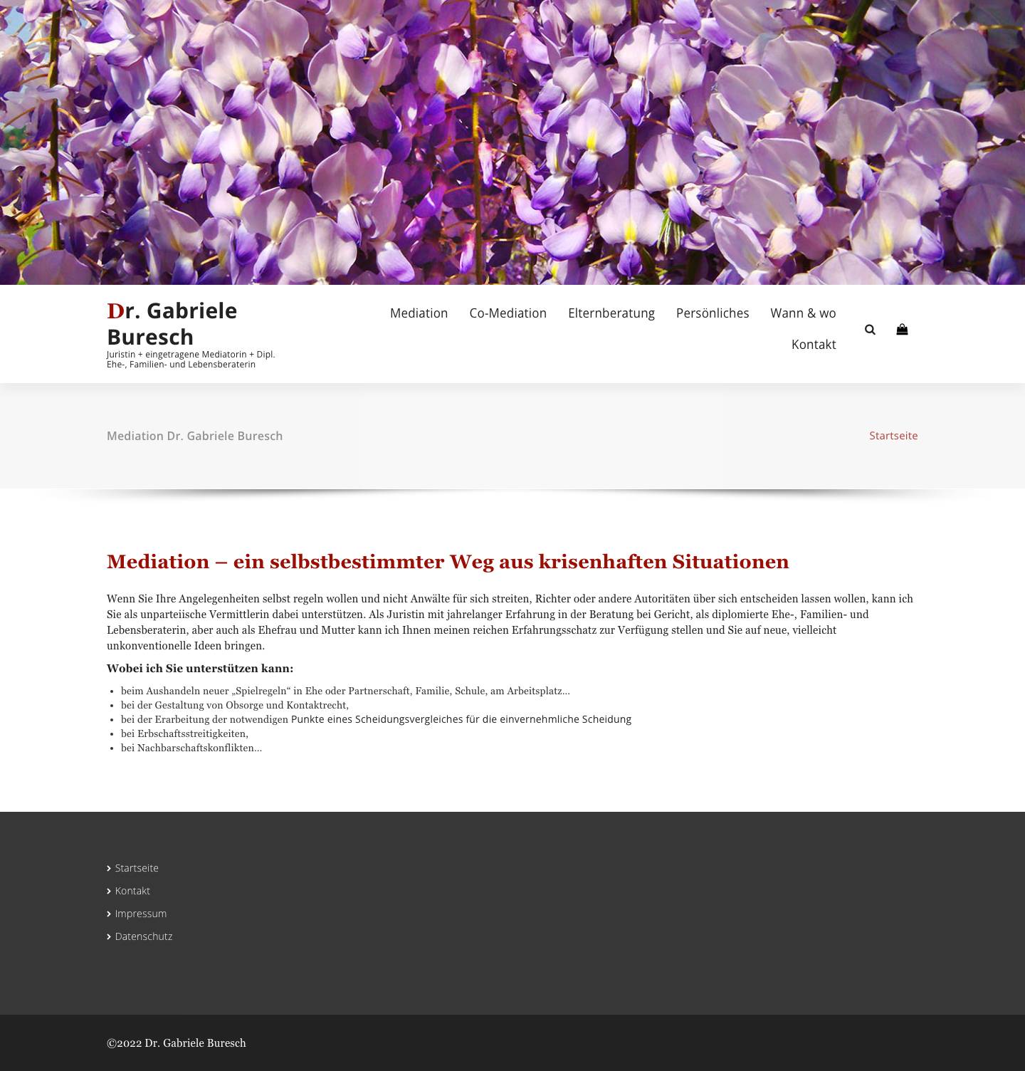 Mediation Dr. Buresch – selbstbestimmter Weg aus Krisensituationen - Full Screenshot