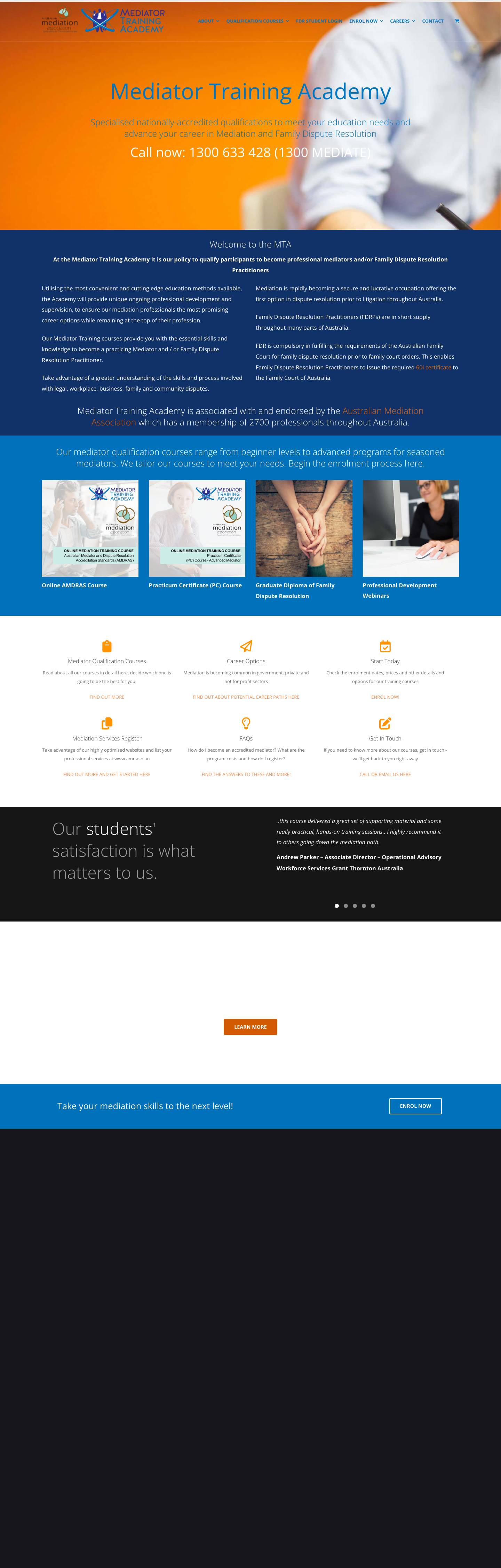 Mediator Training Academy. Mediation Training Australia - Full Screenshot