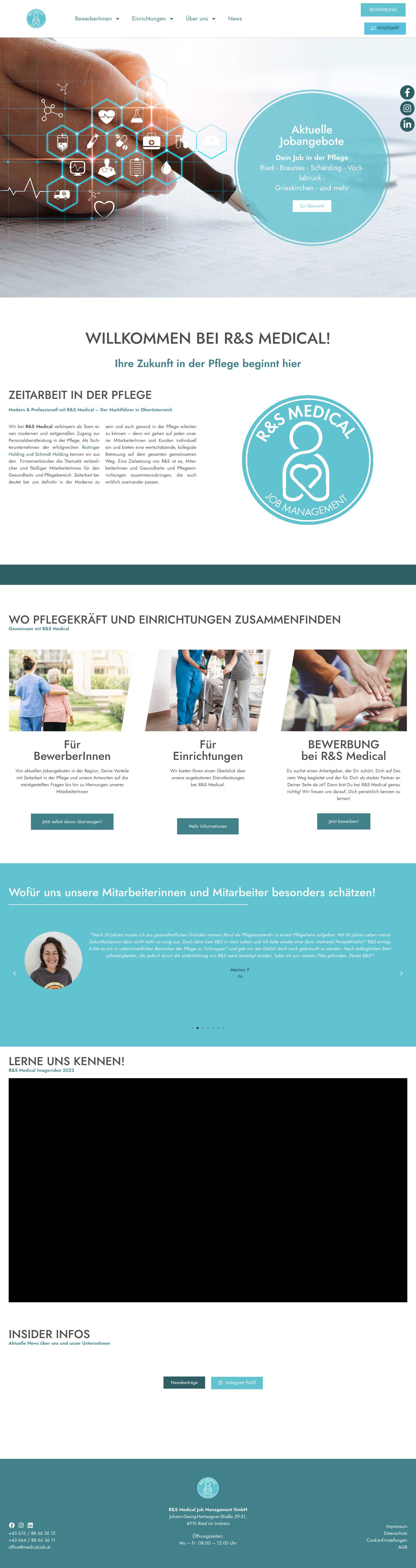 R&S Medical Job Ried im Innkreis – Personaldienstleistung Pflege - Full Screenshot