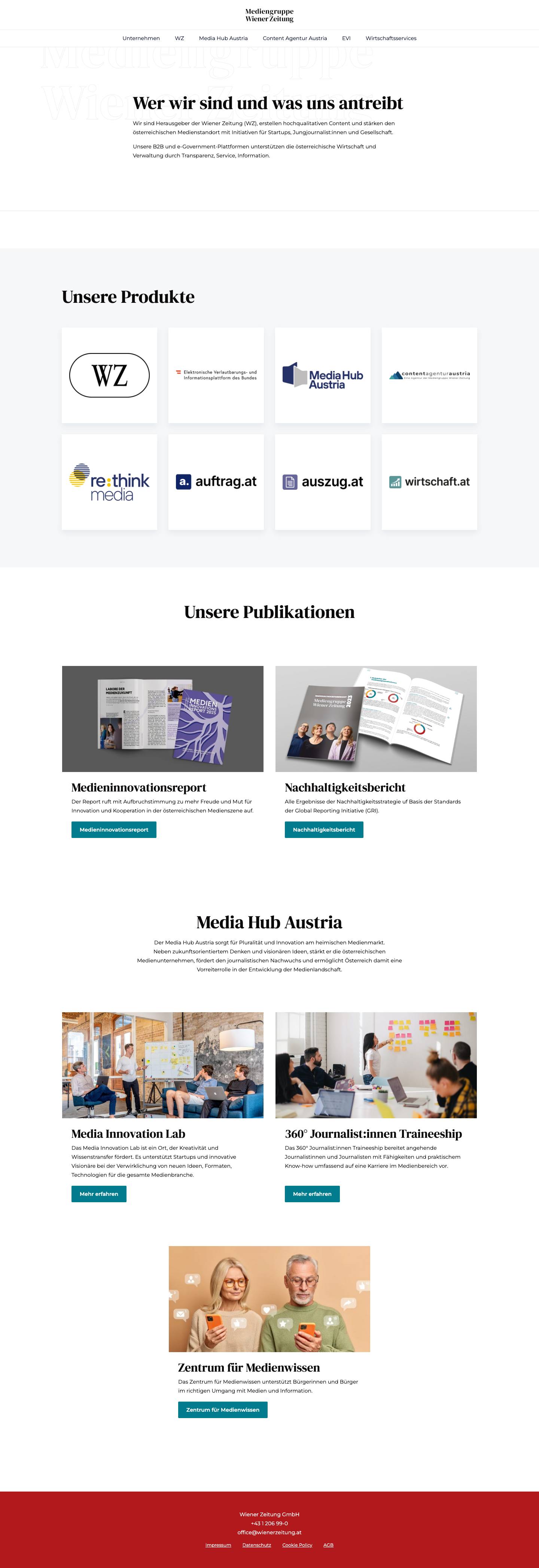 Home - Mediengruppe Wiener Zeitung - Full Screenshot