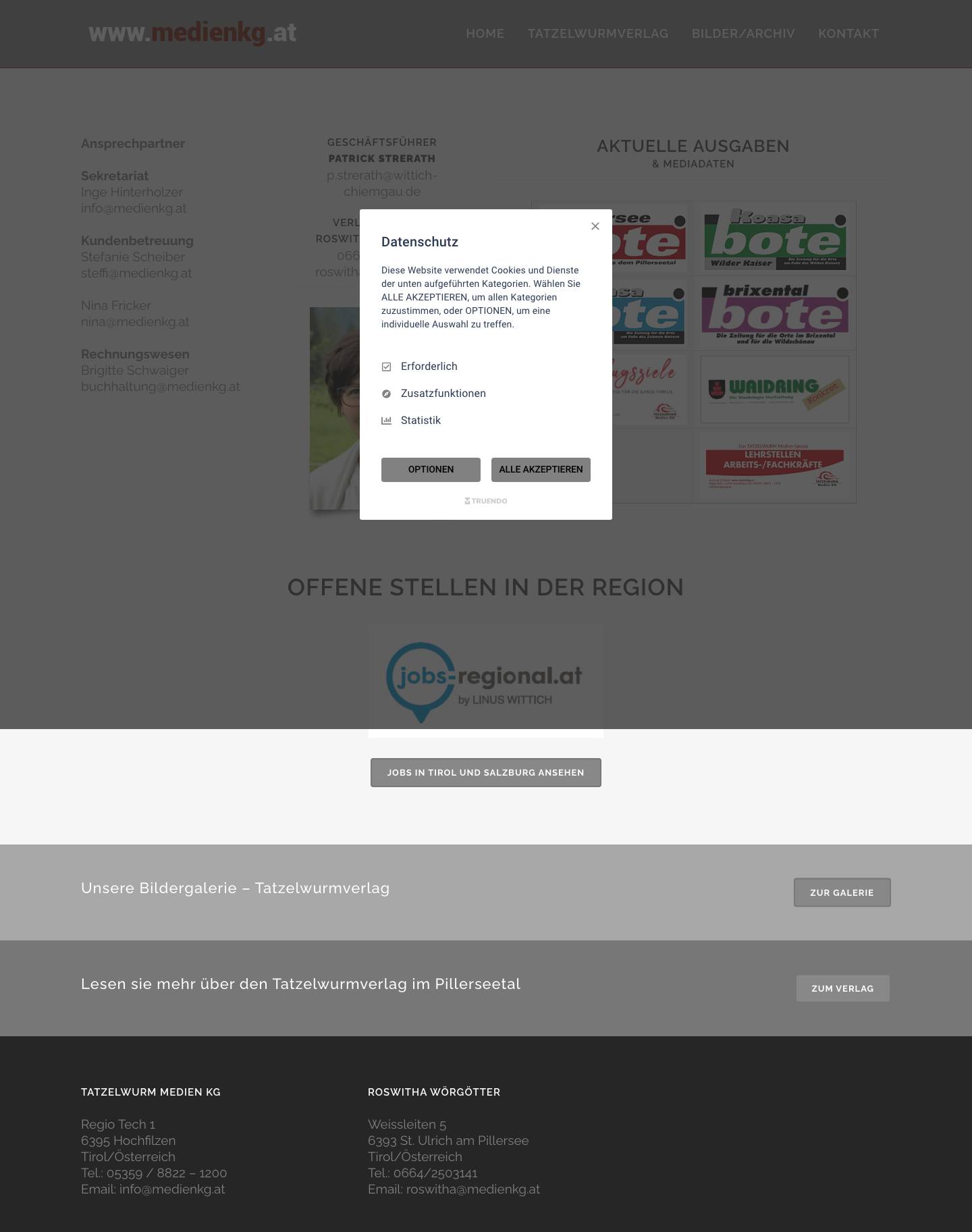 Tatzelwurmverlag Hochfilzen im Pillerseetal - ersi.at - Full Screenshot