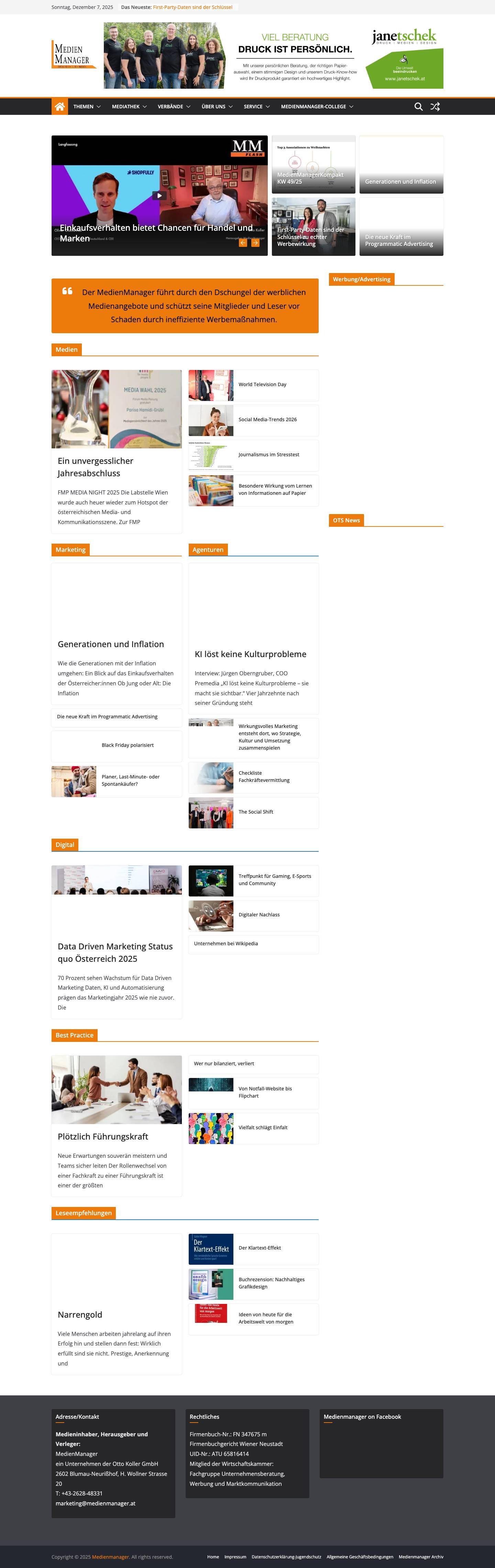 Home - Medienmanager - Full Screenshot