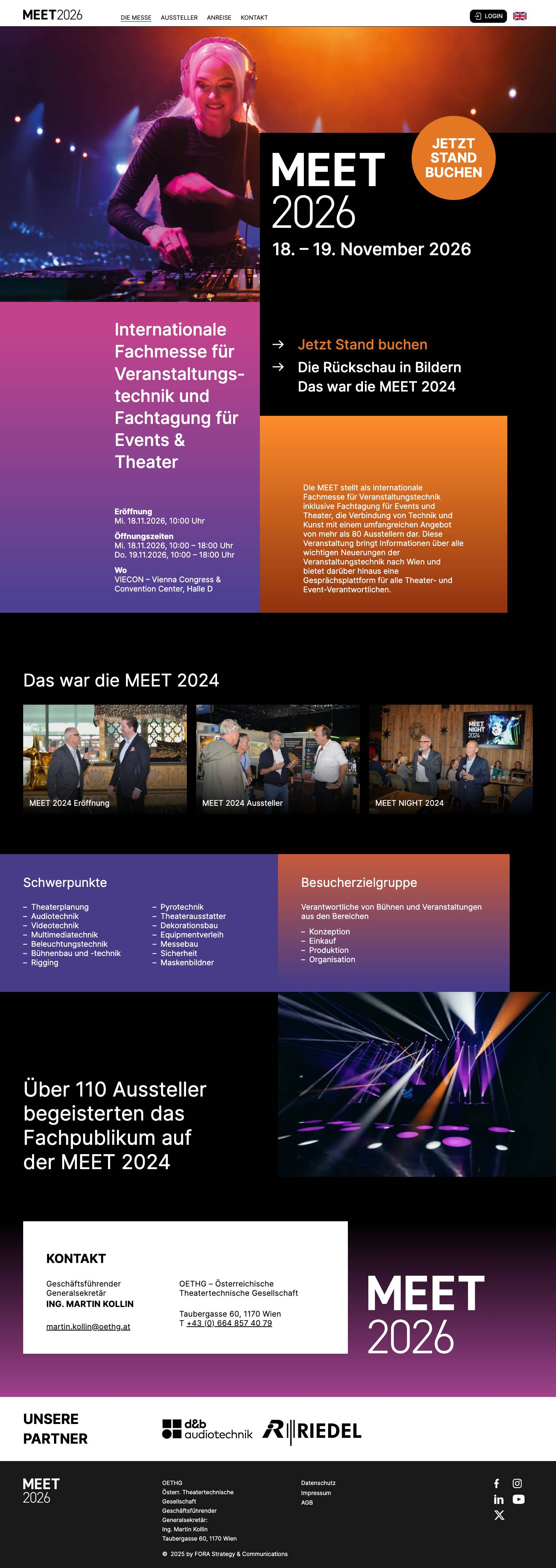 MEET 2026 - internationale Fachmesse für Veranstaltungstechnik - Full Screenshot