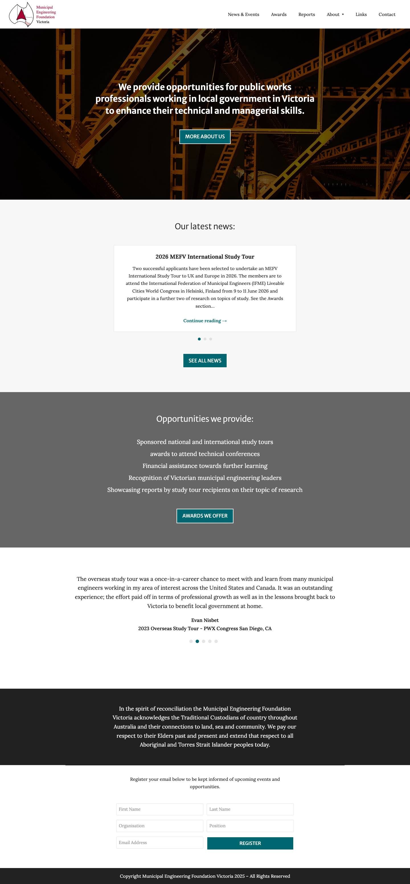 Municipal Engineering Foundation Victoria - Full Screenshot
