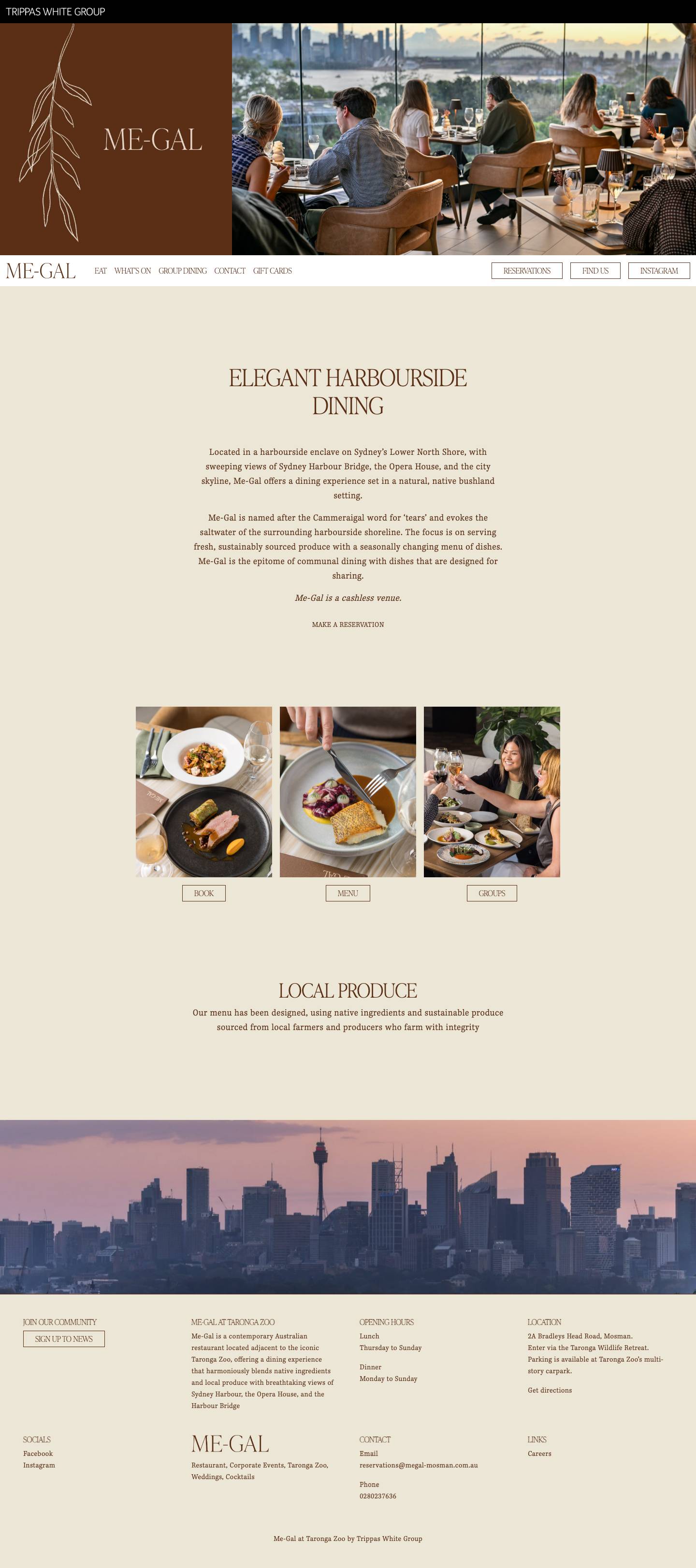 Homepage - Me-Gal at Taronga Wildlife Retreat - Full Screenshot