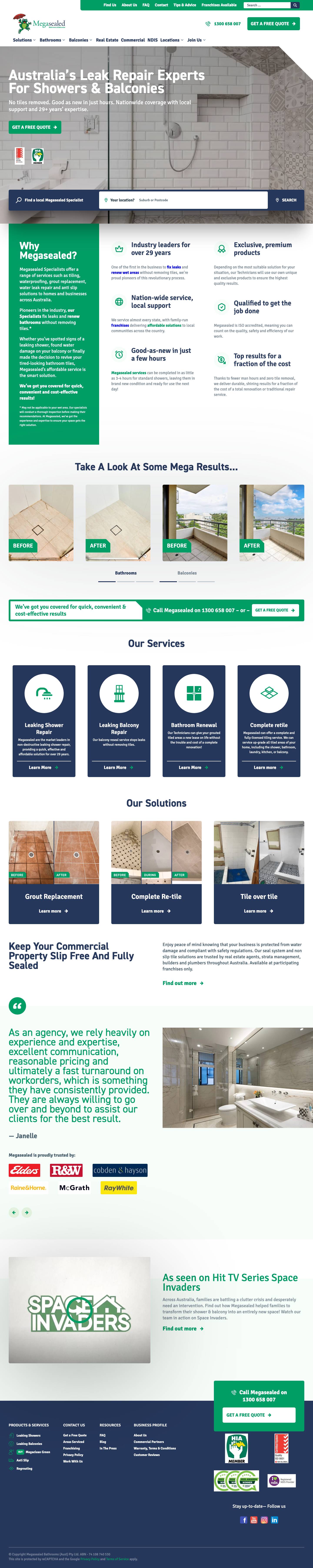 Leaking Shower, Balcony Repairs & Bathroom Solutions - Full Screenshot