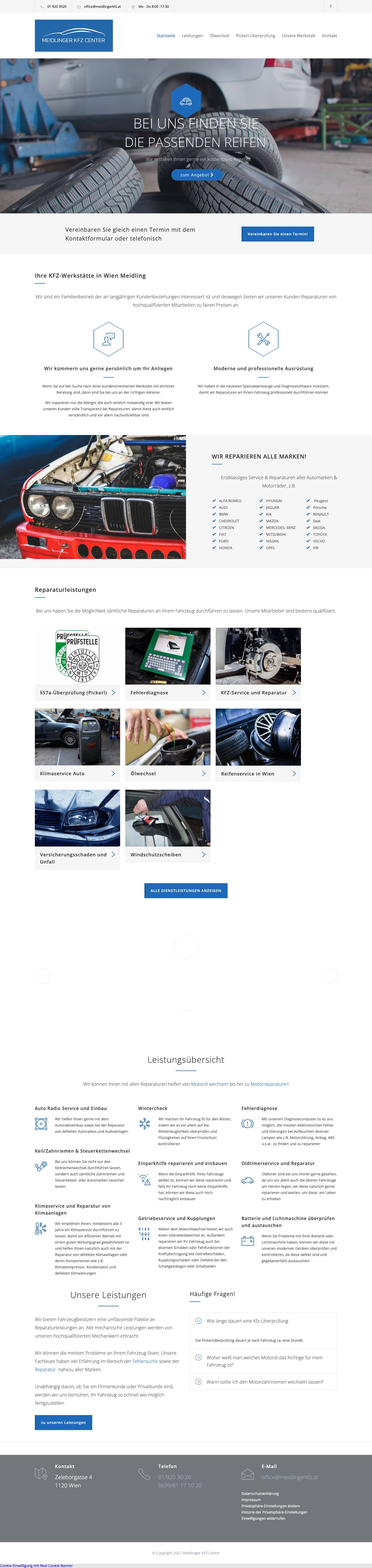 Meidlinger KFZ Center - Ihre KFZ-Werkstatt in Wien - Full Screenshot