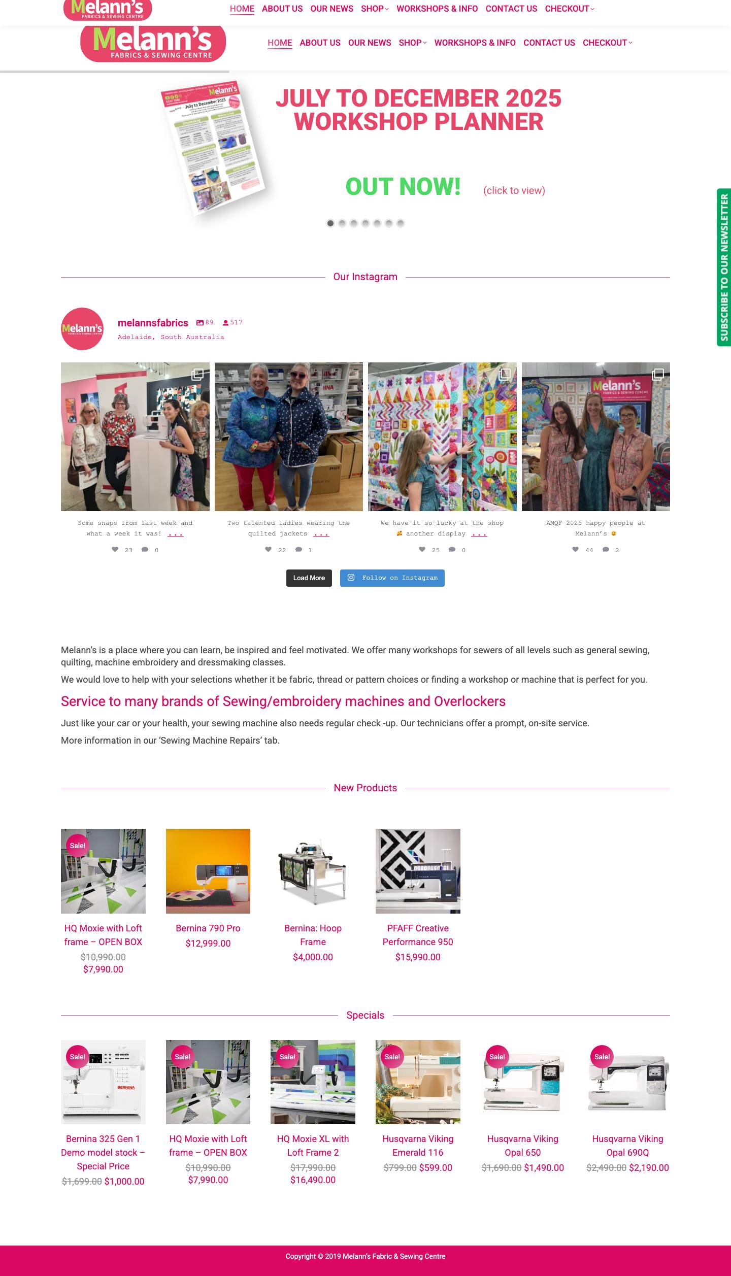 Melann’s Fabric & Sewing Centre | Adelaide Sewing Machines – Adelaide Sewing Machine Overlocker - Full Screenshot