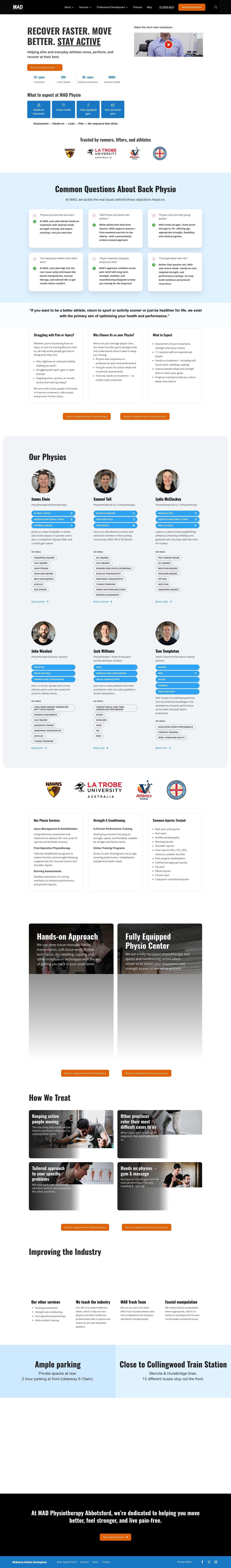 Melbourne Athletic Development - Physiotherapy Abbotsford - Full Screenshot