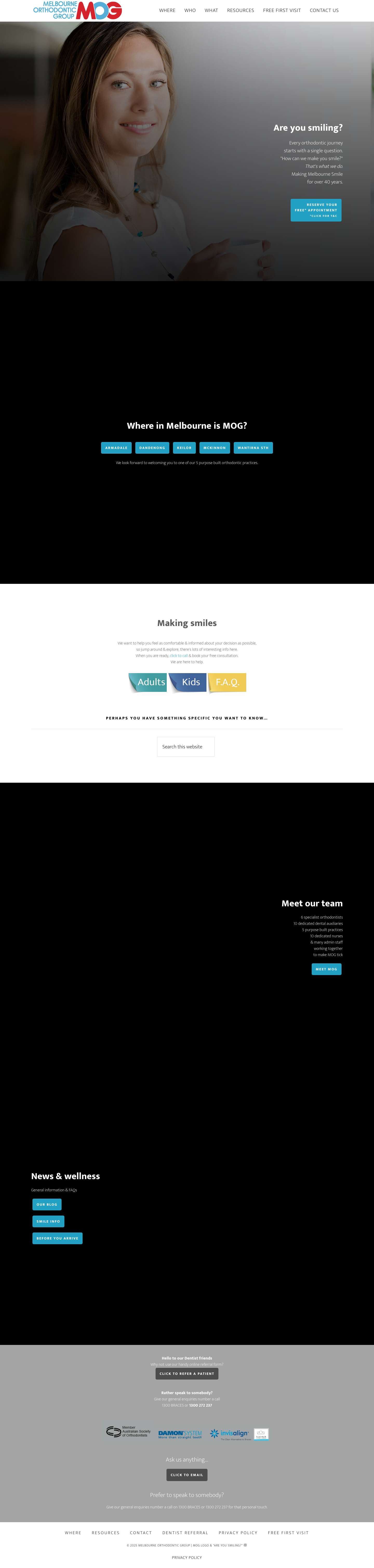 start - Melbourne Orthodontic Group - Full Screenshot