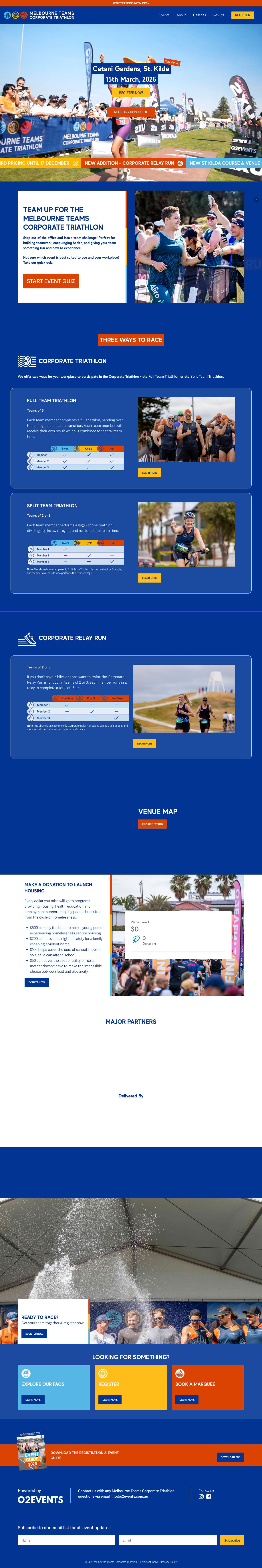 Home - Melbourne Teams Corporate Triathlon - Full Screenshot