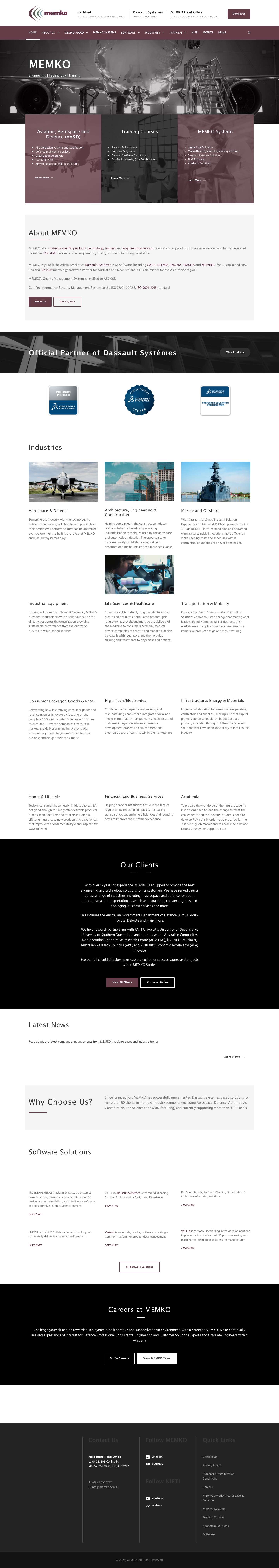 MEMKO | Digital Engineering, Technology & Training Solutions Australia - Full Screenshot