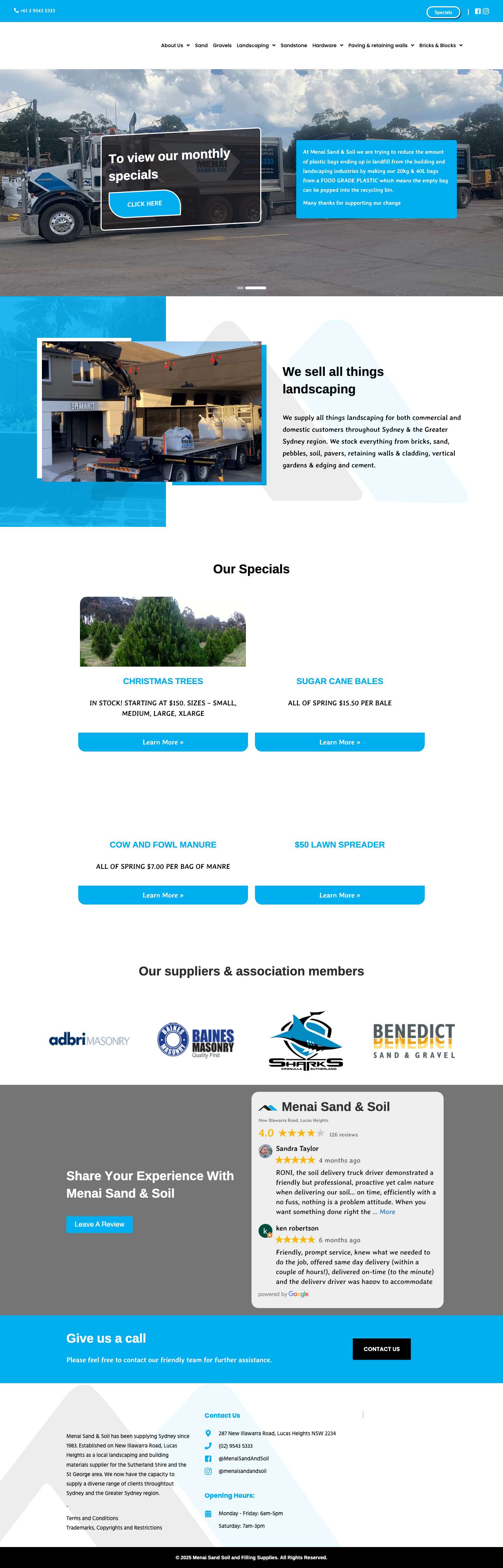 Home - Menai Sand Soil and Filling Supplies - Full Screenshot