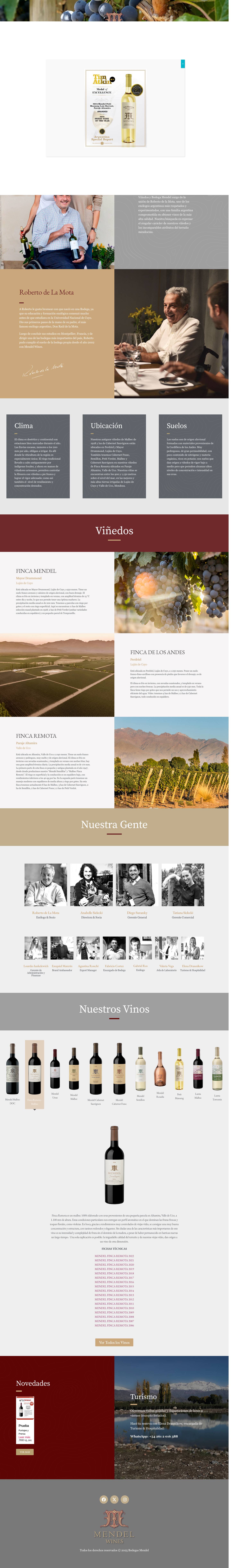 Mendel Wines | Vinos de Mendoza - Full Screenshot