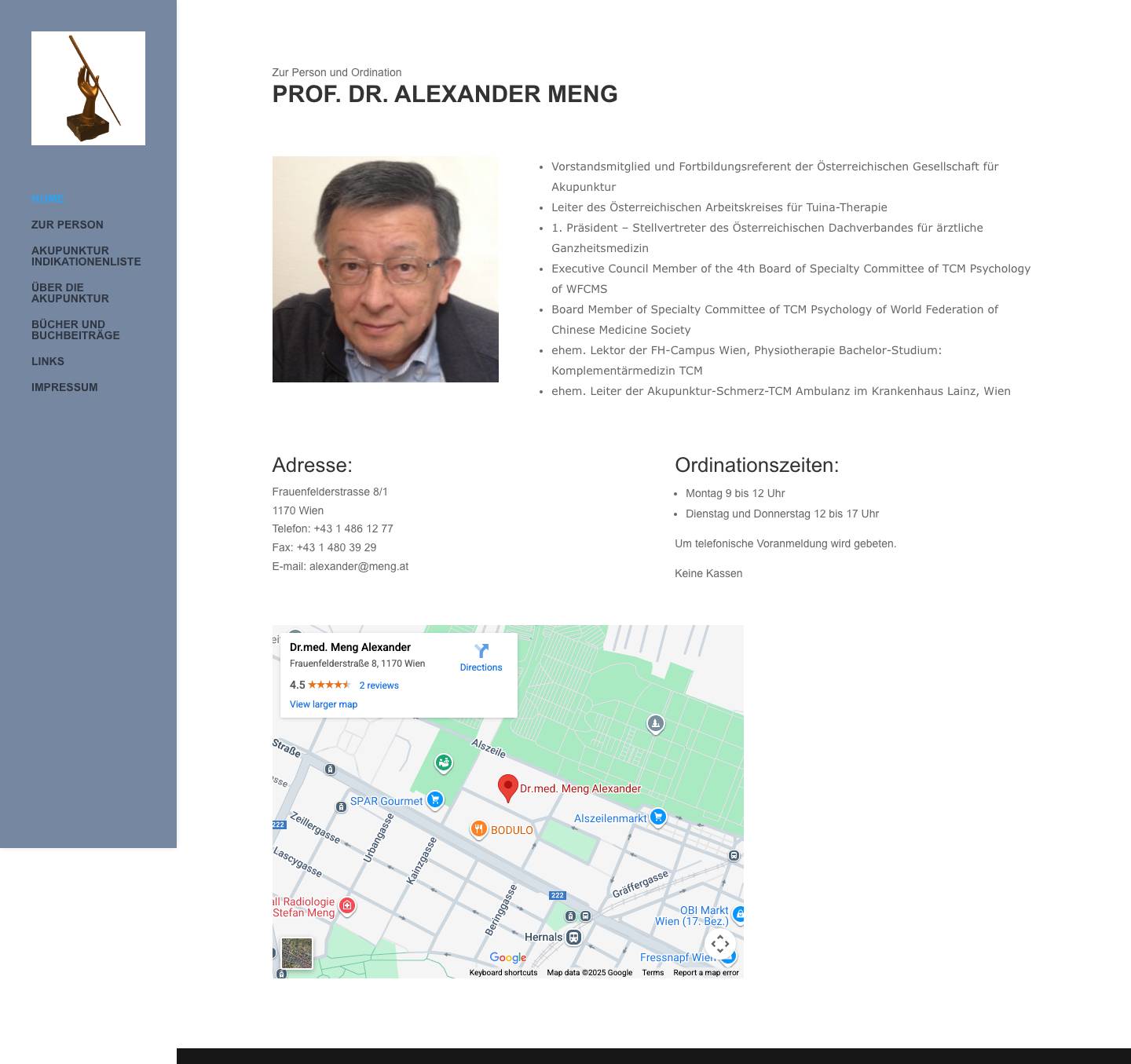 meng.at | PROF. DR. ALEXANDER MENG Facharzt für Neurologie und Psychiatrie - Full Screenshot