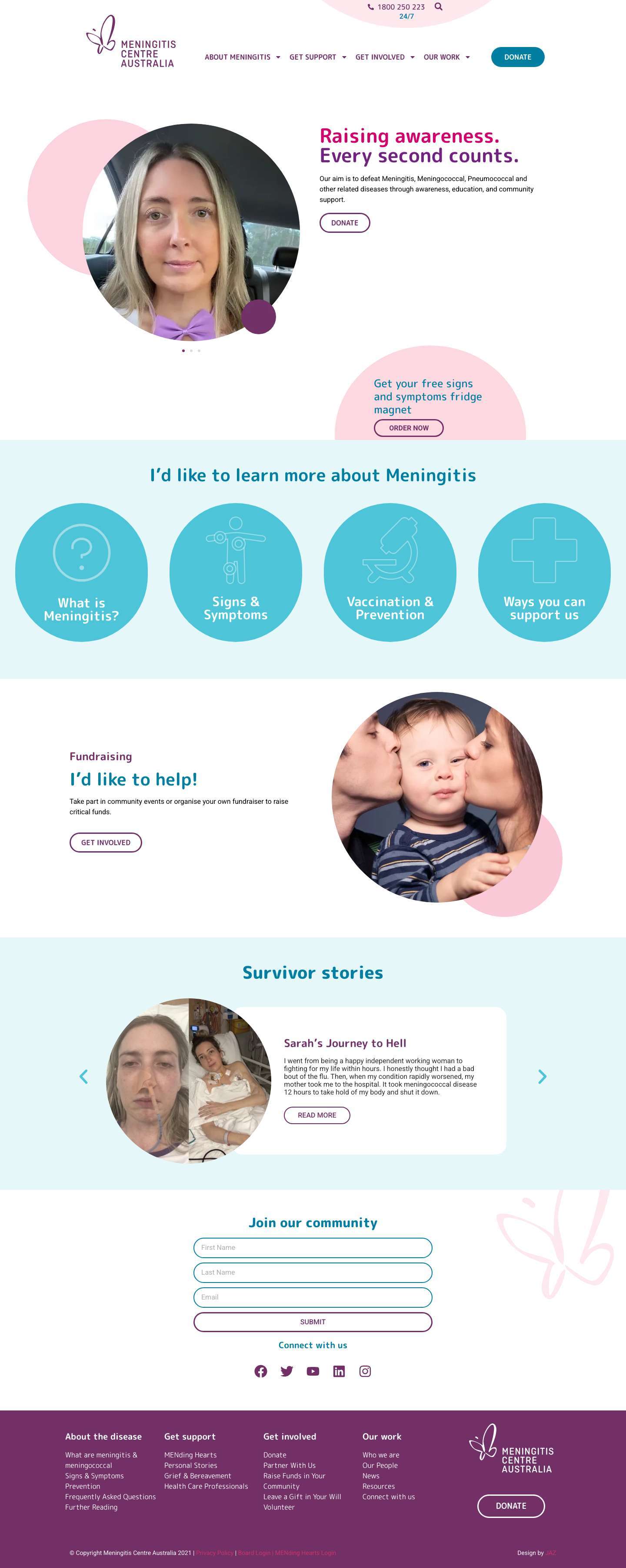 Meningitis Centre Australia | Every second counts! - Full Screenshot