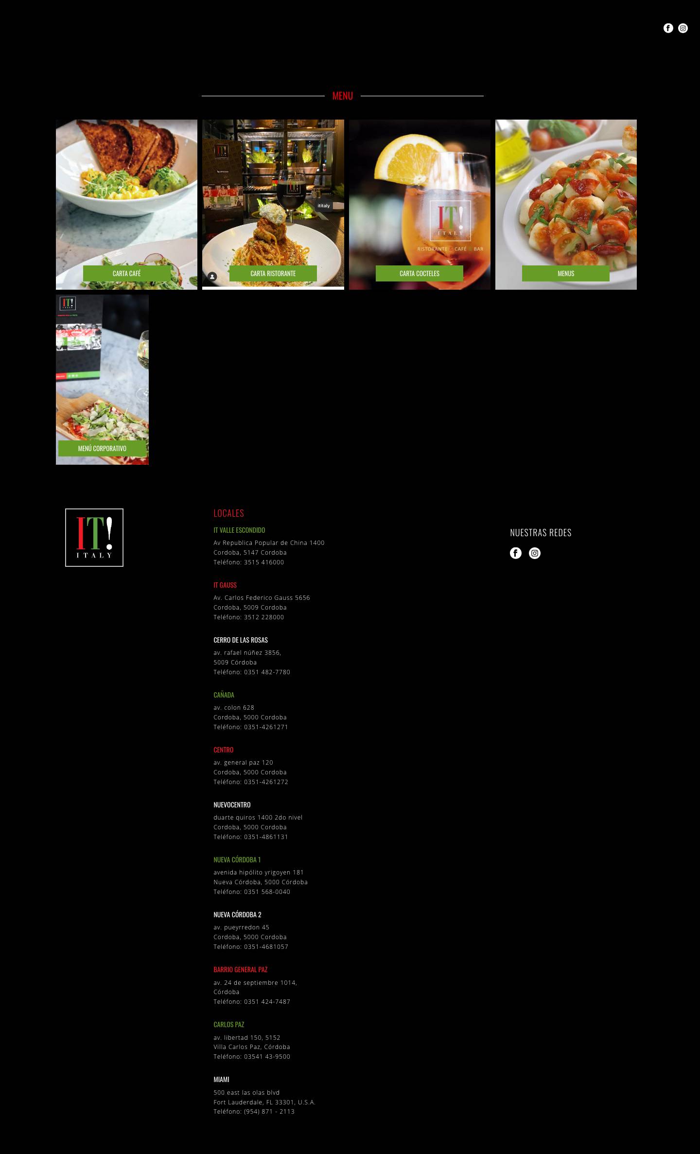 Menú – IT! Italy – Ristorante & Cafe & Bar - Full Screenshot