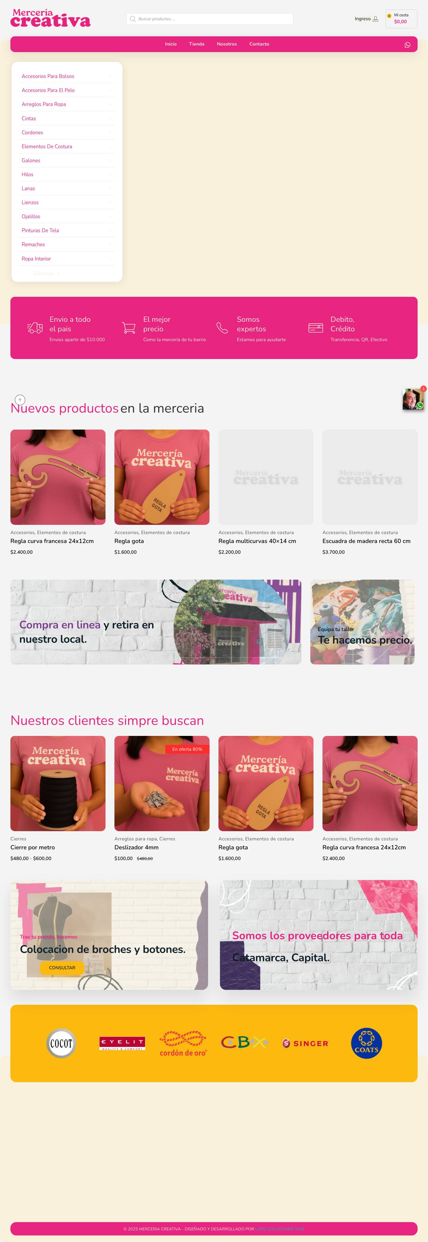 Inicio - Merceria Creativa - Full Screenshot