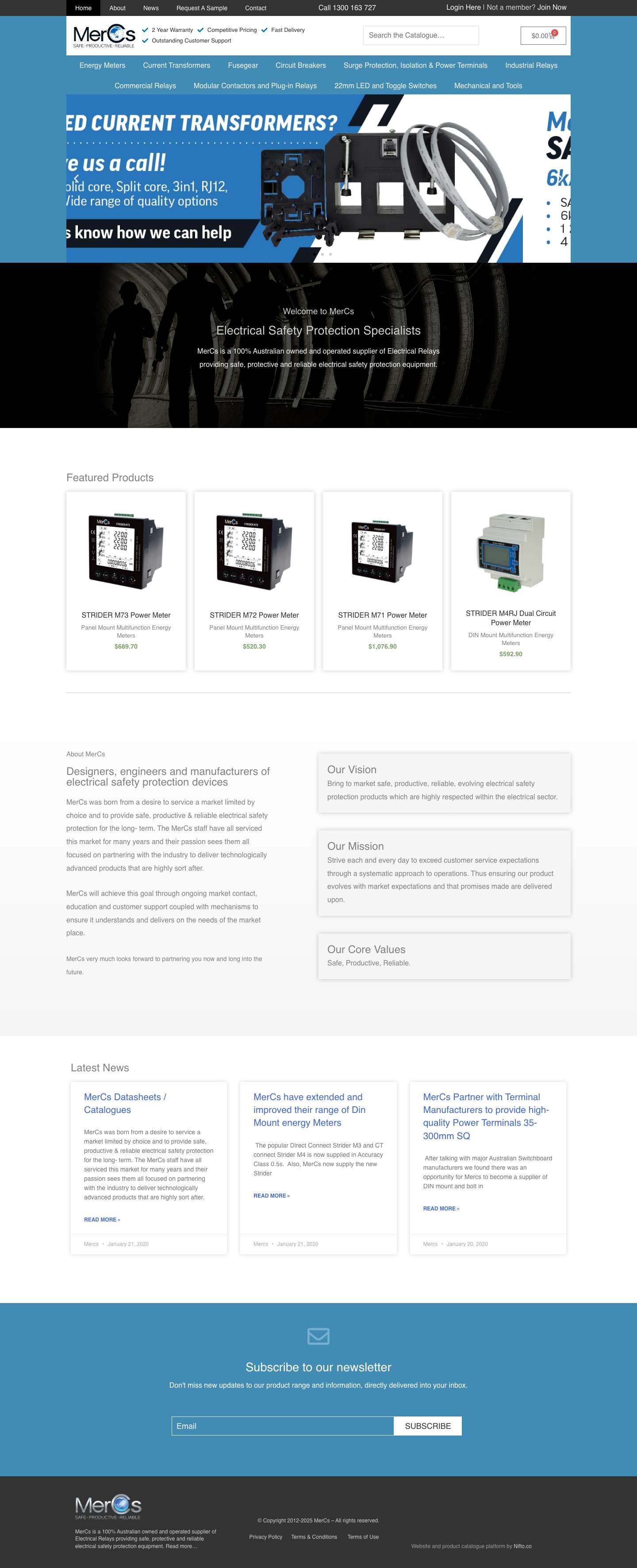 Mercs - Electrical Relays and Safety Protection Specialists - Full Screenshot